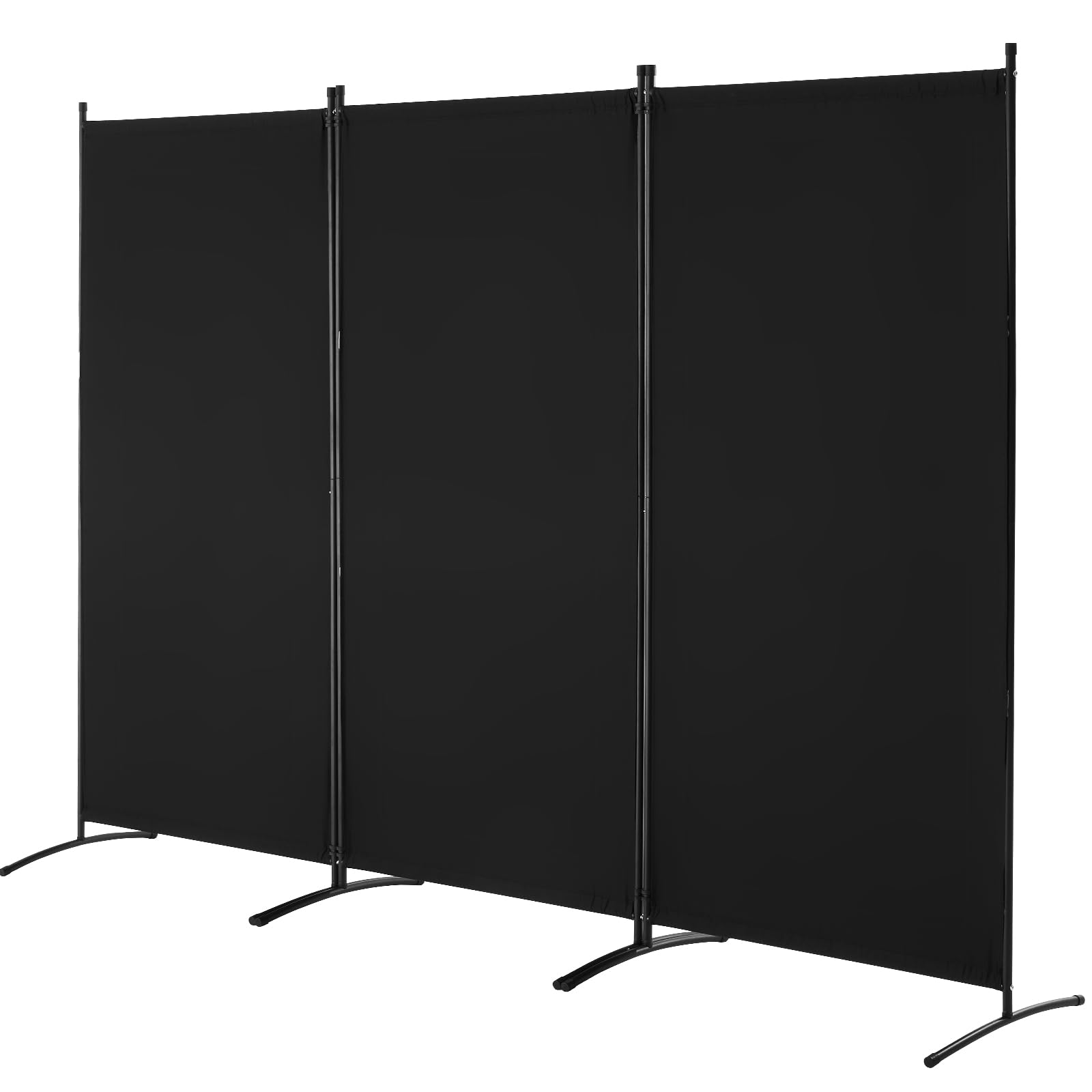 VEVOR 3-Panel Folding Room Divider - Black Freestanding Privacy Screen for Office, Bedroom, Living Room | Portable Partition for Home & Office Space Separation | Perfect for Creating Private Workspaces or Dividing Large Rooms
