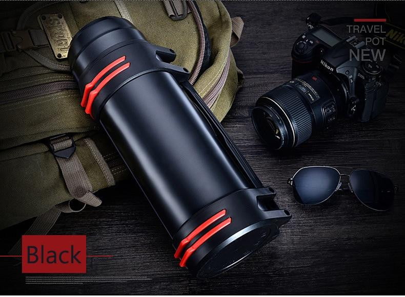 Premium Stainless Steel Double Wall Vacuum Insulated Thermos with Handle - The Aqua Grail Thermo - Keeps Drinks Hot/Cold for 24 Hours - Perfect for Camping, Office & Outdoor Adventures