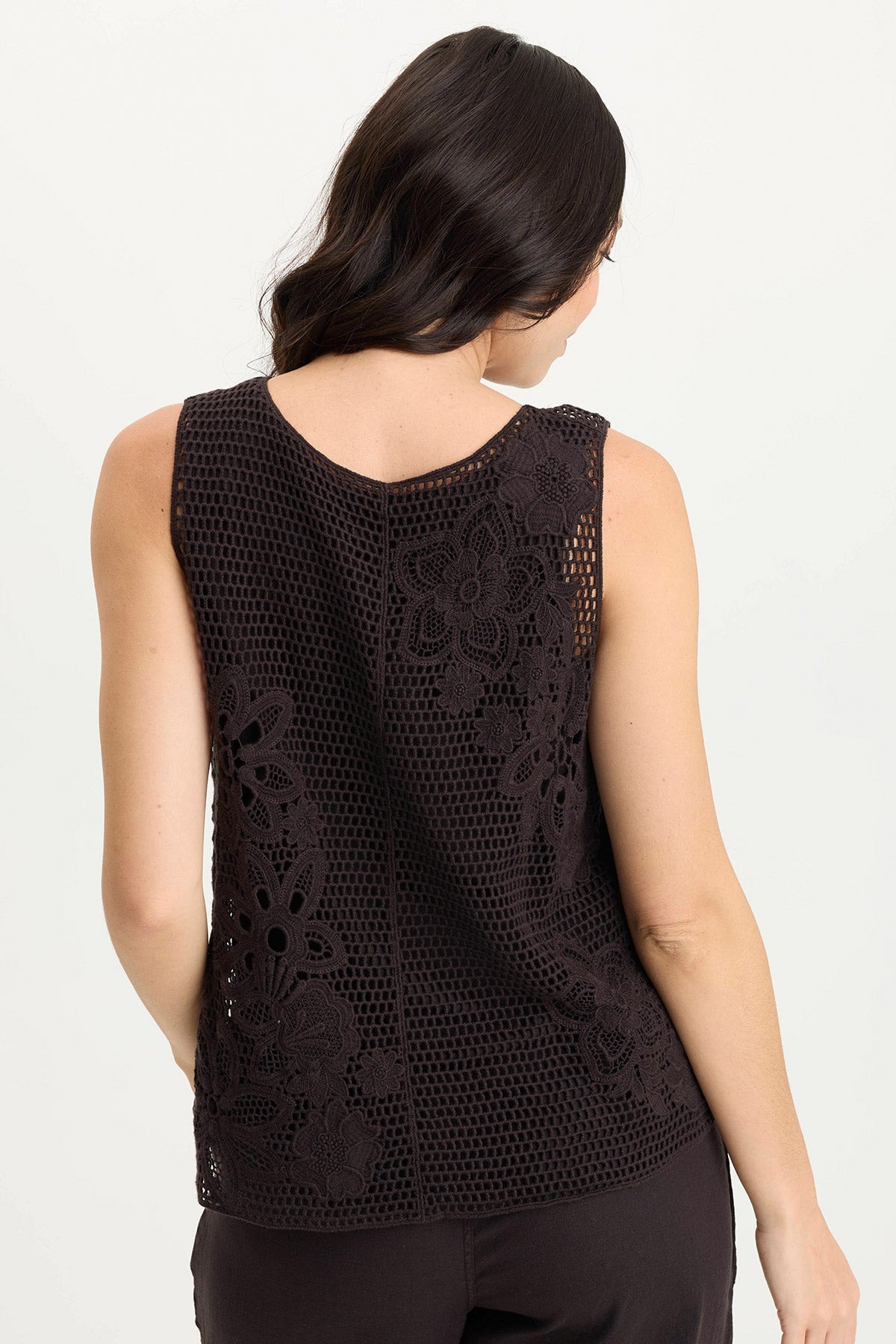 Chariss Crochet V Neck Tank Top for Women - Summer Boho Lace Knit Cami Top - Perfect for Beach, Vacation & Casual Outfits
