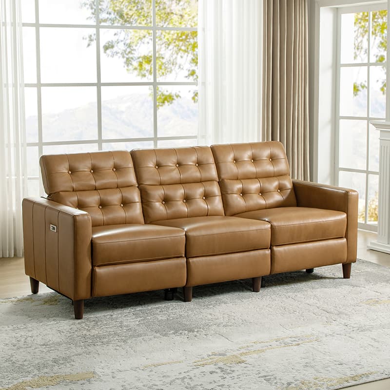 Viktor Mid Century Modern Oversized Power Reclining Sectional Sofa with Adjustable Headrests - Comfortable L-Shaped Couch for Living Room, Home Theater & Family Gatherings