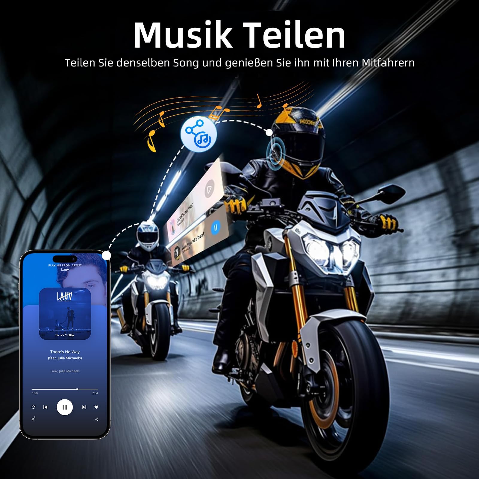 WAYXIN R16 Motorcycle Bluetooth Headset - 6-Way Intercom System, Music Sharing, IP67 Waterproof, Universal Compatibility with Other Brands - Perfect for Group Rides, Long-Distance Touring & Adventure Motorcycling