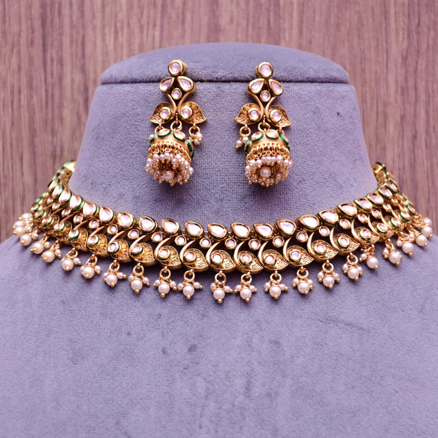 Elegant Gold Plated Royal Kundan Necklace & Earrings Set (D602) - Perfect for Weddings, Parties & Special Occasions