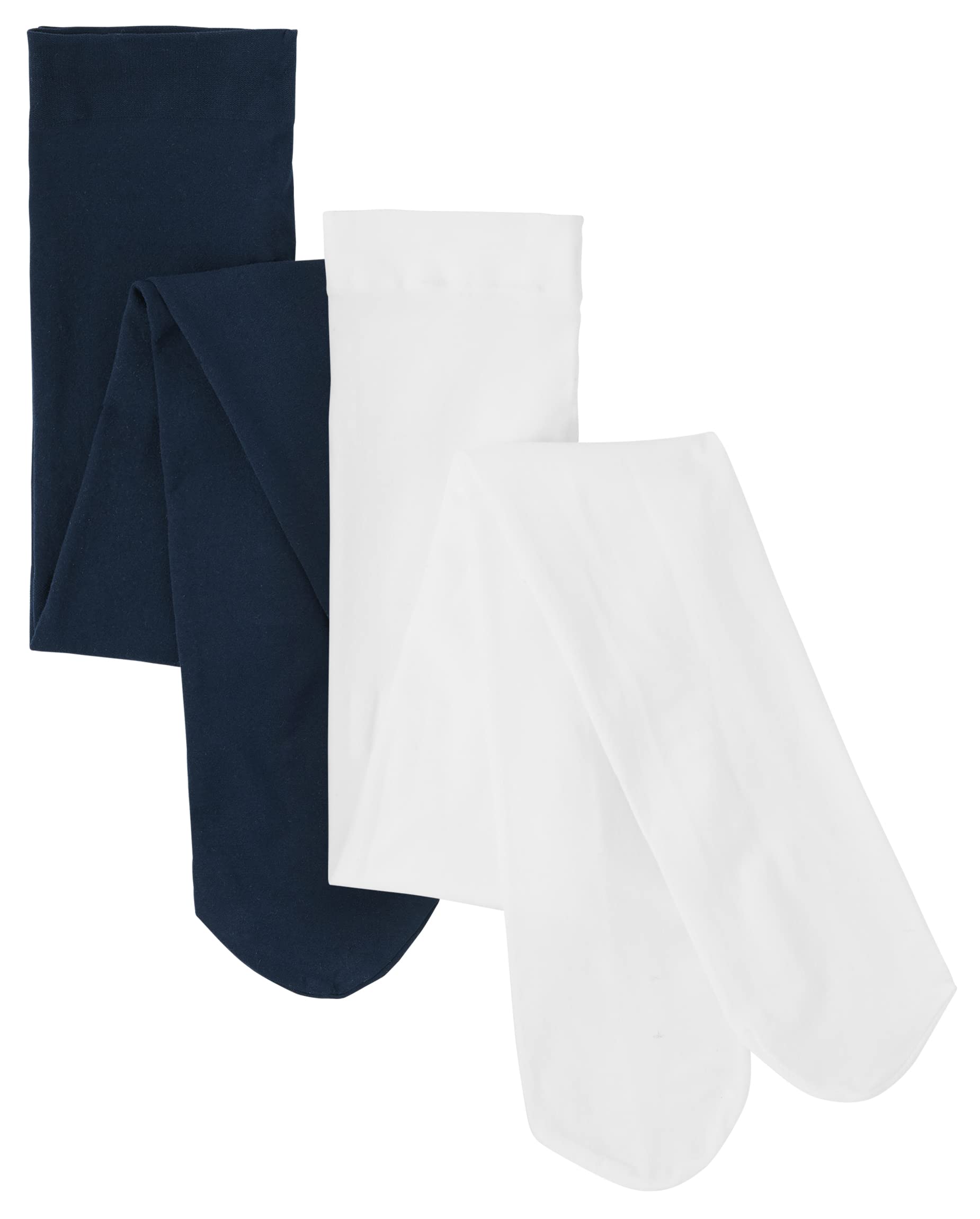 The Children's Place Girls' Cotton Tights 2-Pack - Soft & Stretchy Leggings for School, Play & Everyday Wear