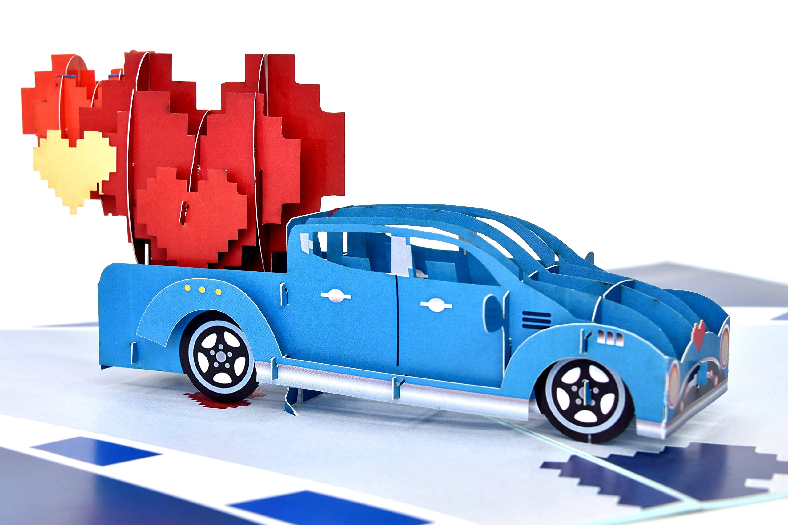 3D Pop Up Truck Birthday Card - Love, Valentine's Day, Anniversary & Retirement Greeting Card | Perfect for Romantic Gifts, Couples Celebrations & Special Occasions
