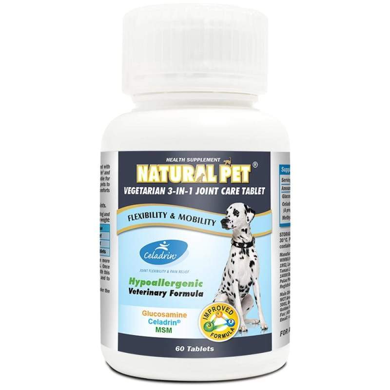 Natural Vegetarian Joint Care Supplement for Dogs & Cats - 60 Tablets | Supports Mobility & Hip Health | Perfect for Senior Pets & Arthritis Relief