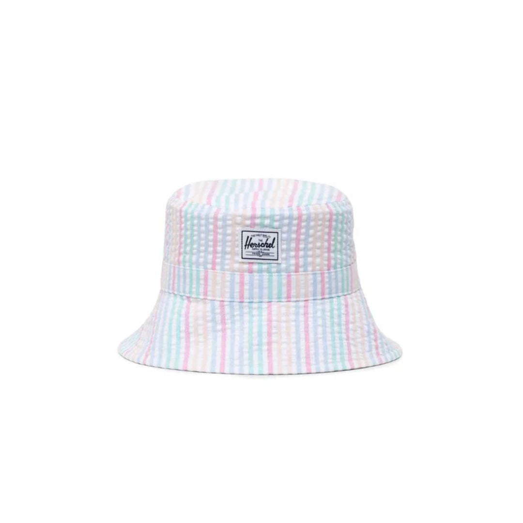 Rainbow Seersucker Beach Bucket Hat - Sun Protection Summer Hat for Women & Men - Perfect for Beach, Pool, Outdoor Activities & Travel