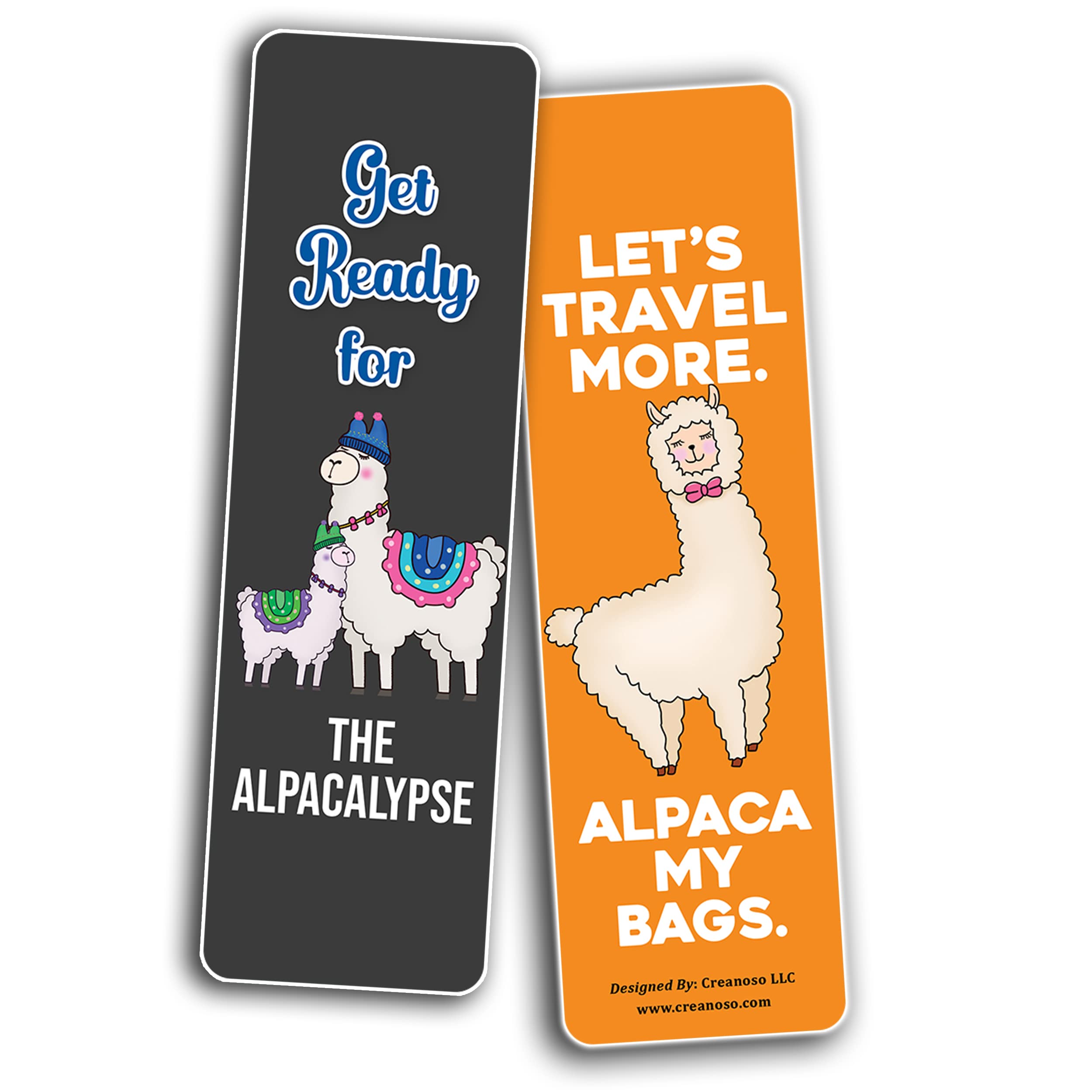 Creanoso Alpaca Funny Bookmarks (12-Piece Set) - Inspirational Daily Quote Cards - Unique Book Page Clips - Perfect Gifts for Adults & Professionals - Ideal for Office, Reading, and Book Lovers