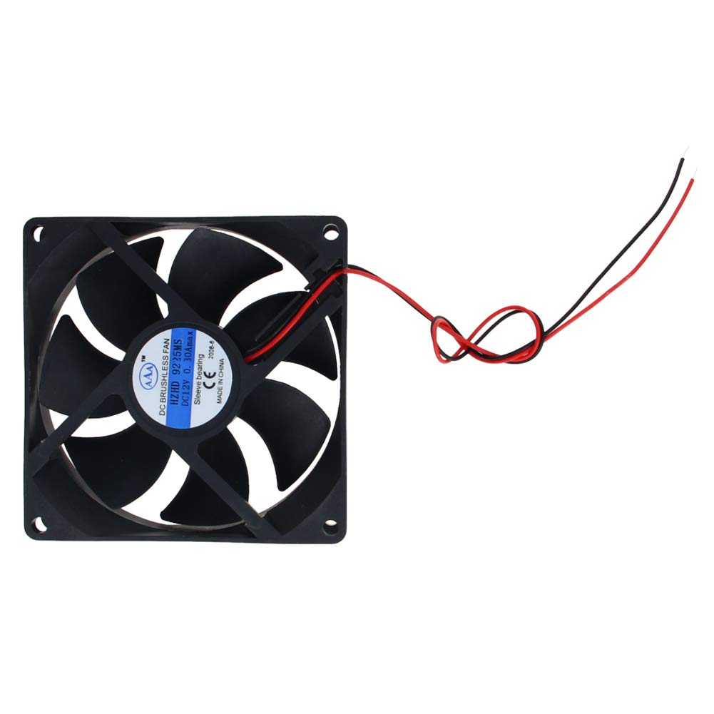 Aicosineg 12V Sleeve Bearing Cooling Fan - 92x92x25mm PC Case Fan, 2.4W Long Life Computer Fan for CPU Radiator & PC Cooling (1Pcs) - Perfect for Gaming PCs, Workstations & Home Office Computers
