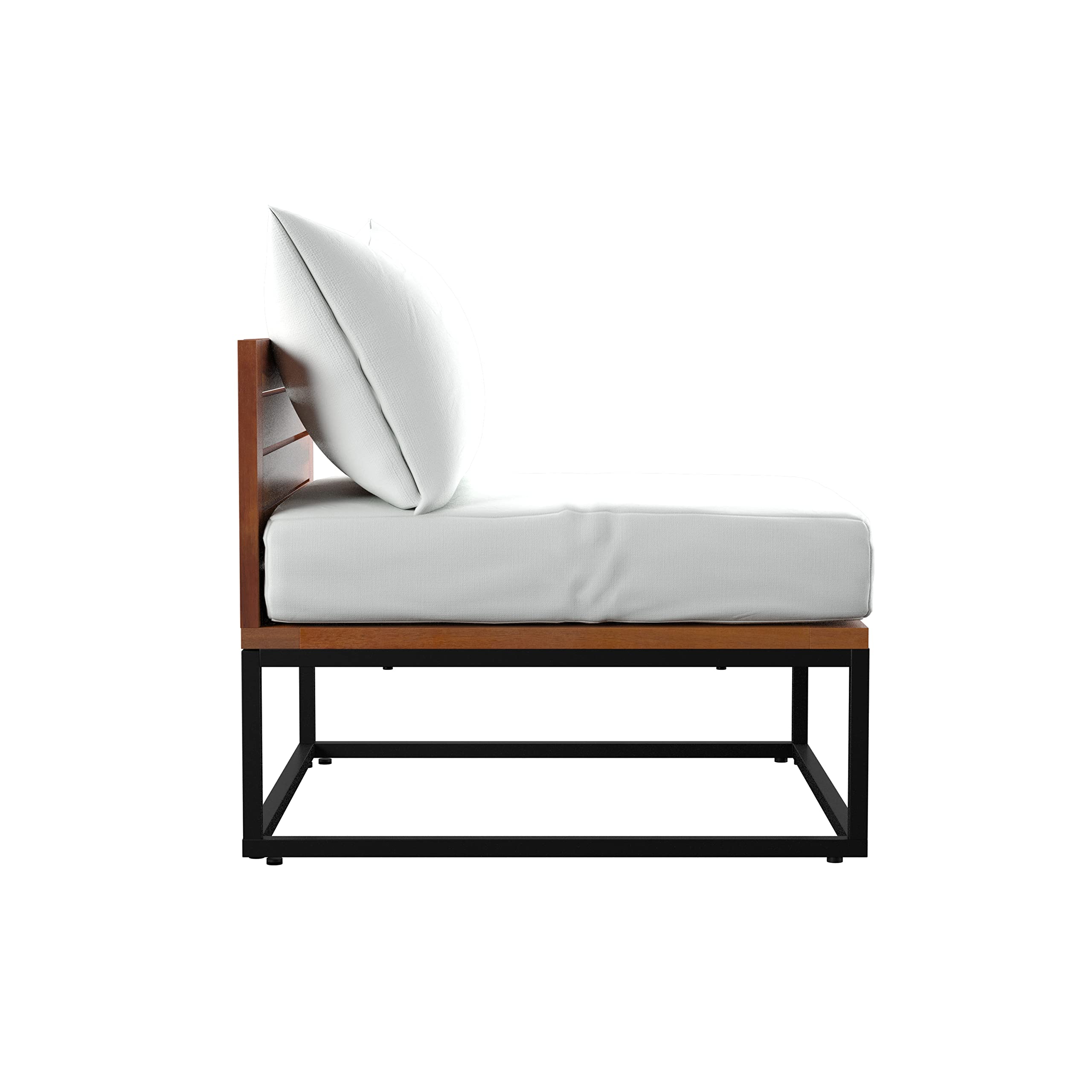 SEI Furniture Taradale Outdoor Patio Chair with Cushion - Weather-Resistant White Wicker Lounge Chair for Garden, Poolside, Deck & Backyard Relaxation