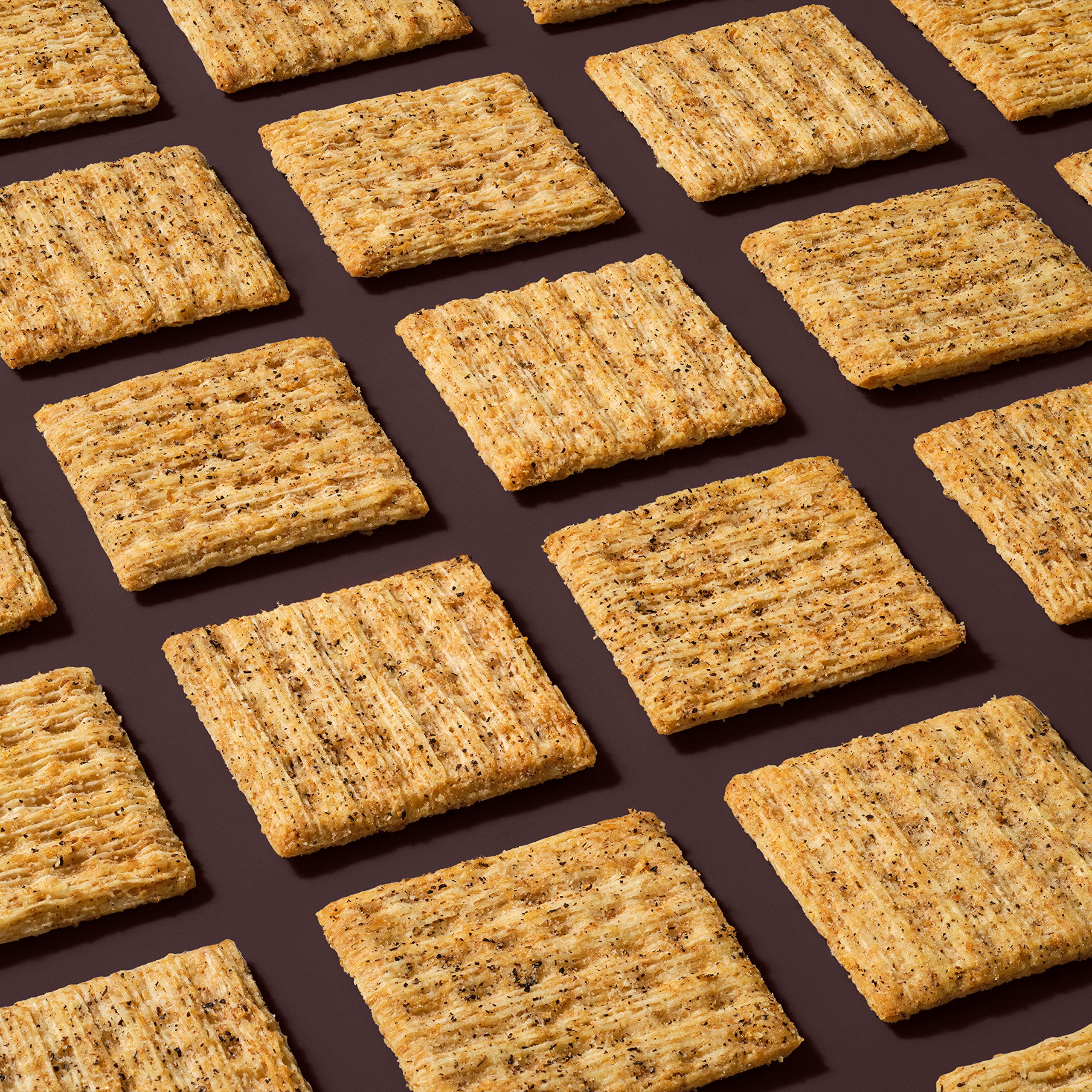 Triscuit Cracked Pepper & Olive Oil Whole Grain Wheat Crackers - Healthy Lunch Snacks, Bulk Pack of 6 (8.5 oz Boxes) - Perfect for Office, School & Picnics