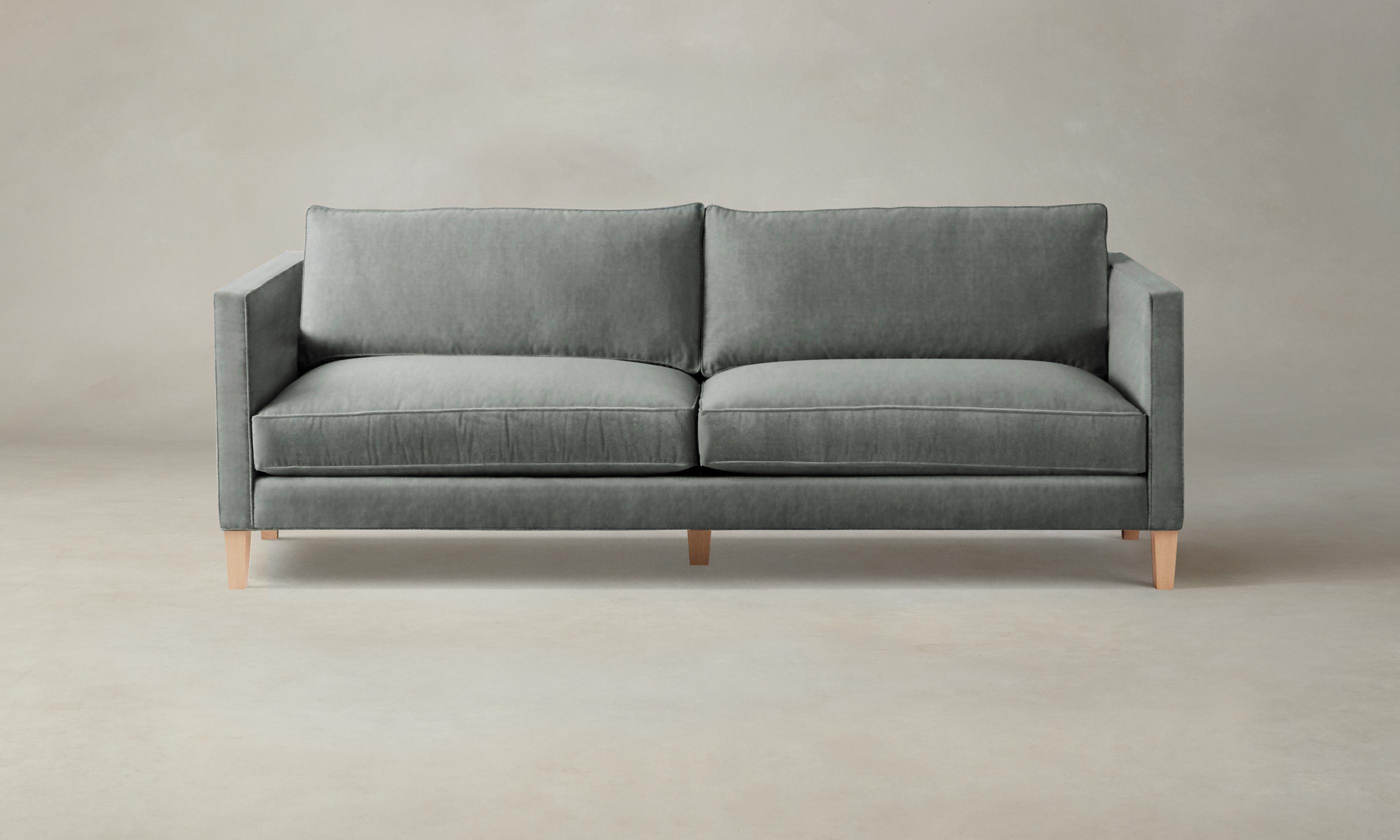 Crosby Sectional Sofa - Performance Velvet Upholstery in Seafoam Green | Modern Living Room Furniture for Comfortable Lounging & Entertaining