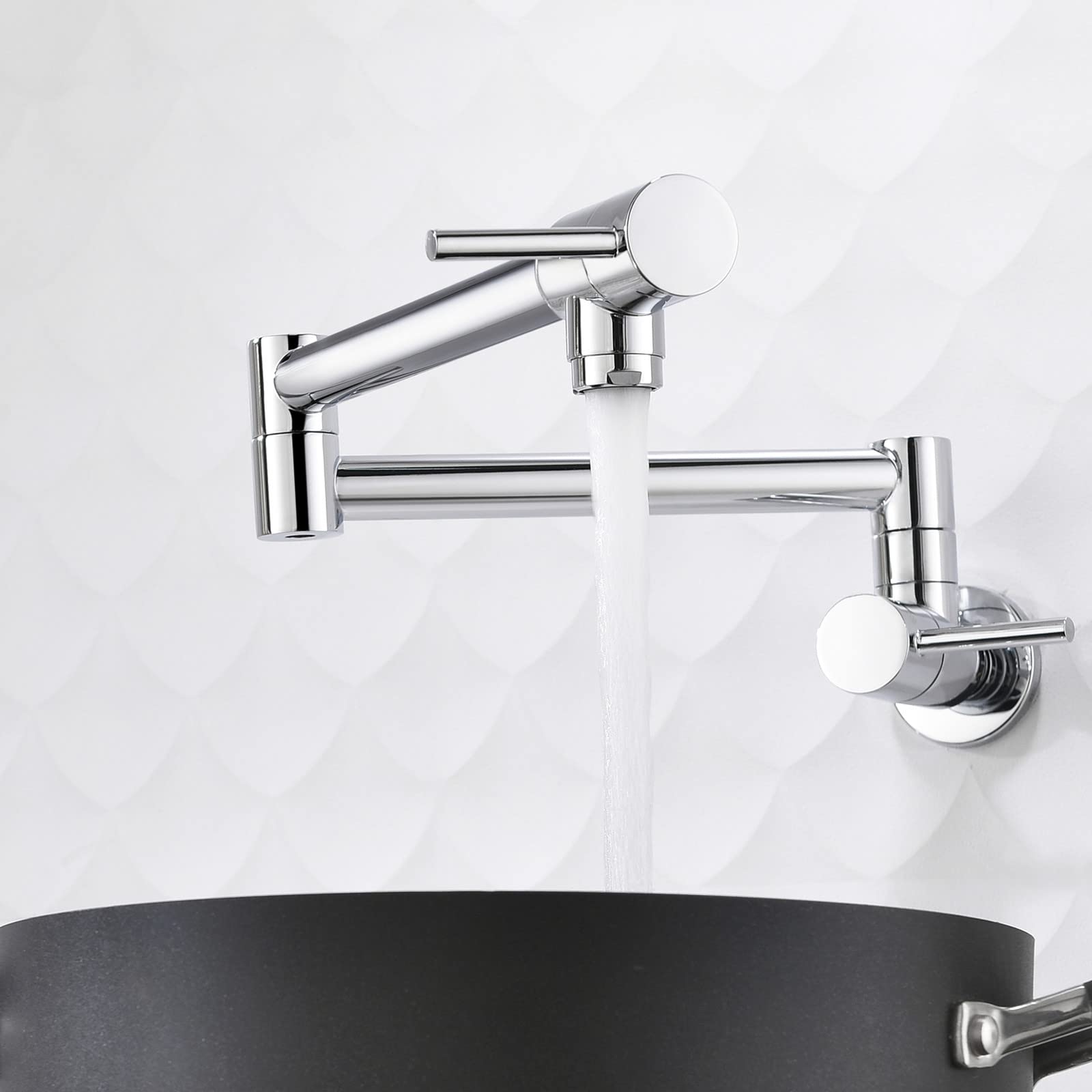 Brass Foldable Kitchen Faucet - 360° Rotatable Cold Water Tap with Chrome Finish | Perfect for Small Sinks, RVs & Outdoor Kitchens
