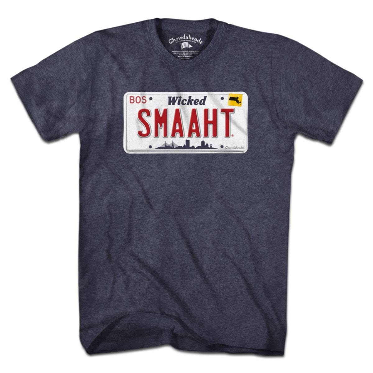 Wicked Smaaht Vintage License Plate T-Shirt - Soft Cotton Blend Unisex Tee for Boston Fans & New England Pride | Perfect for Casual Wear, Gifts & Travel Souvenirs