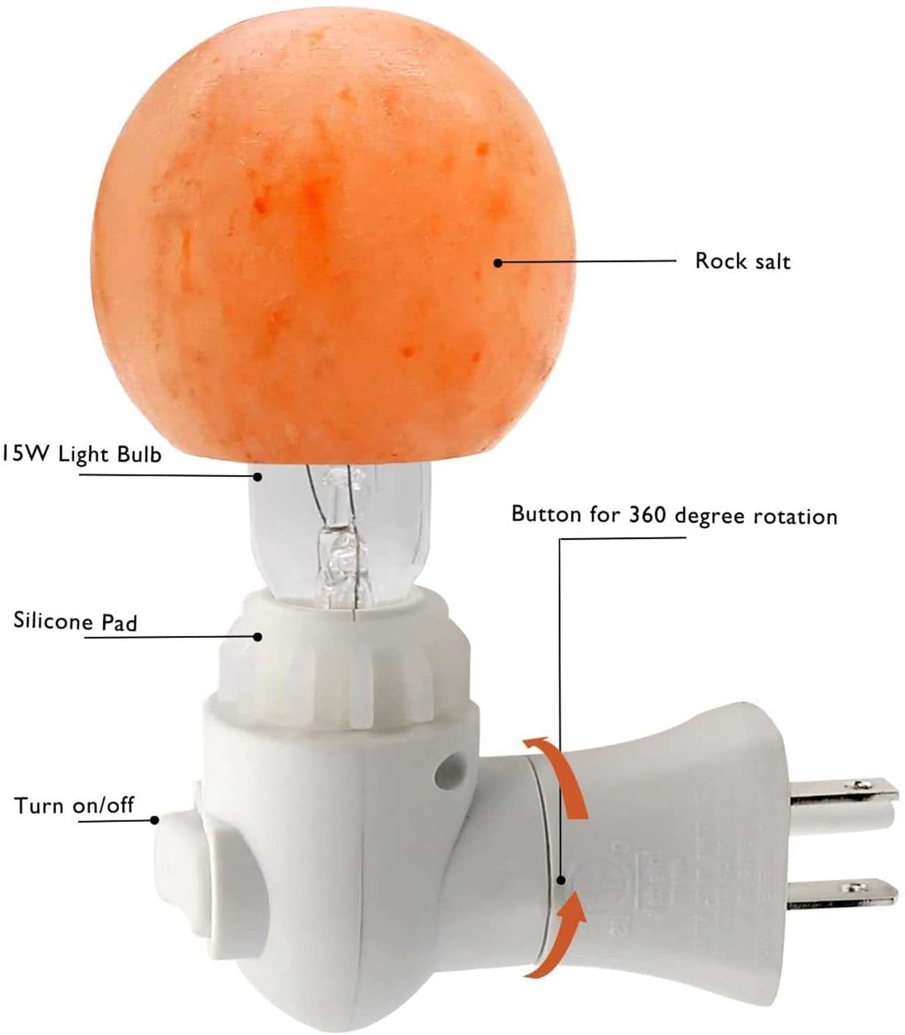 Himalayan Pink Salt Lamp - Hand Carved Natural Crystal Rock Night Light for Meditation, Air Purifier, Bedroom Decor & Night Light (2.76-2.56 Inch) - Perfect for Yoga, Spa, Office & Home Relaxation