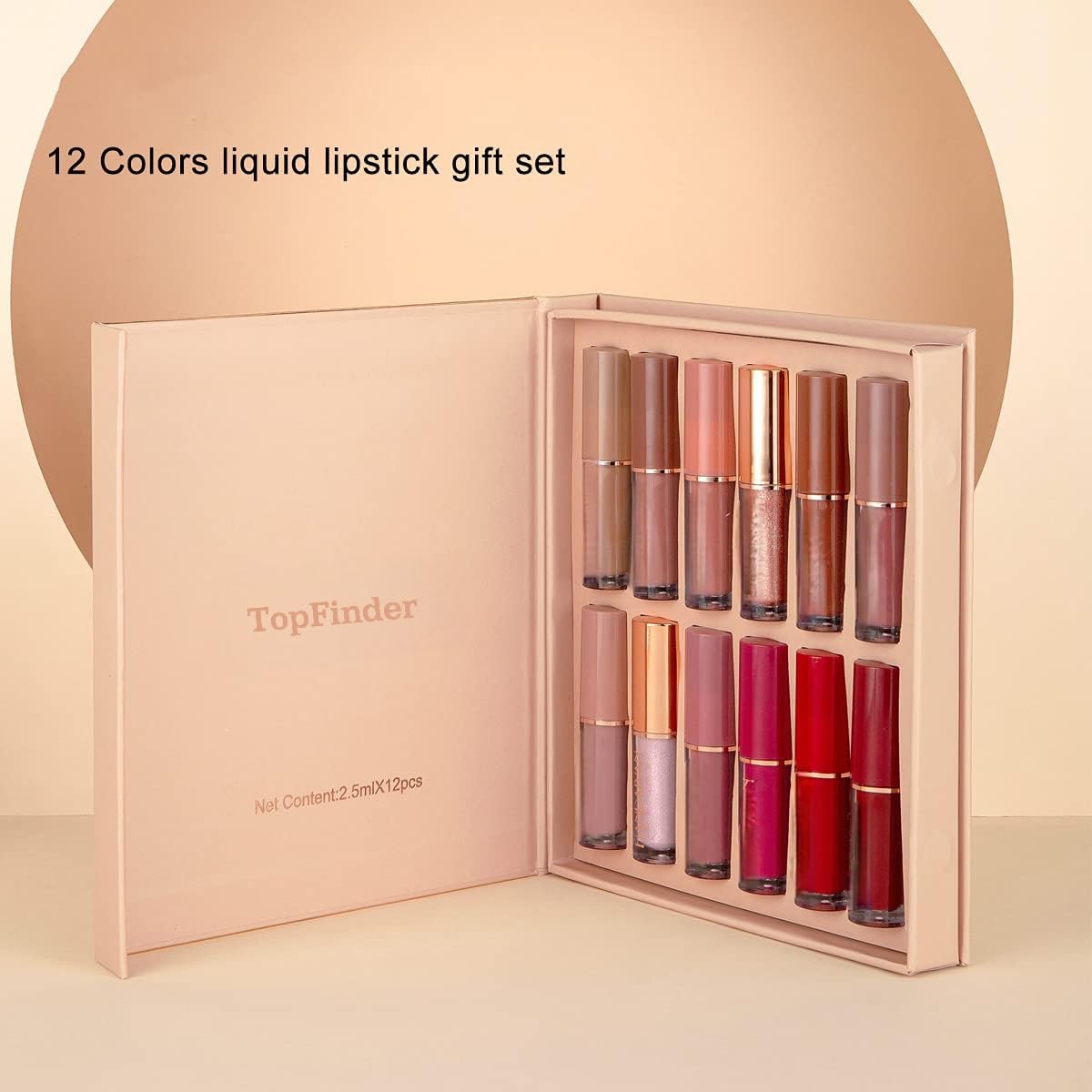 TopFinder® 12PCS Nude Liquid Lipstick Set - Matte, Waterproof & Long-Lasting Lip Oil Shades for Women | Non-Transfer Lipstick Combo Pack | Perfect for Daily Wear, Parties & Special Occasions