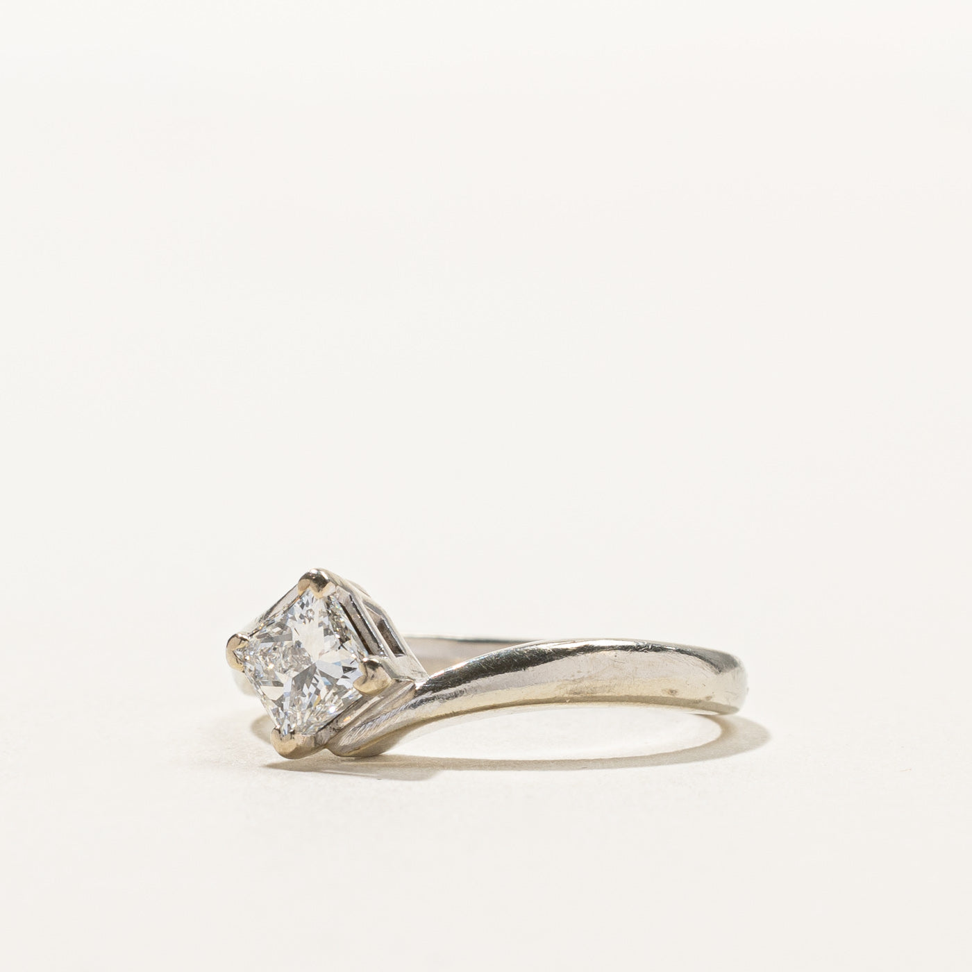 0.51ct Princess Cut Diamond Bypass Ring - Size 5 | Elegant Engagement & Wedding Jewelry for Women | Perfect Gift for Anniversary, Proposal & Special Occasions