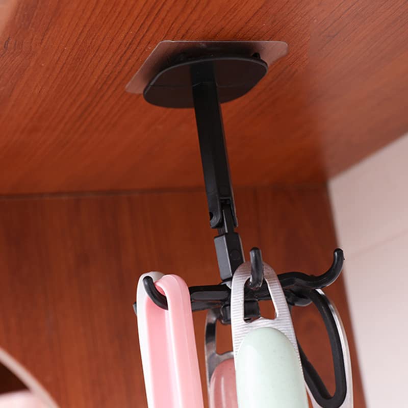 VALINK 360° Rotatable Heavy Duty Adhesive Wall Hook - 6 Hooks Multipurpose Kitchen Utensil Organizer for Hanging Pots, Pans, Towels & More - Perfect for Kitchen, Bathroom, Bedroom & Office Organization