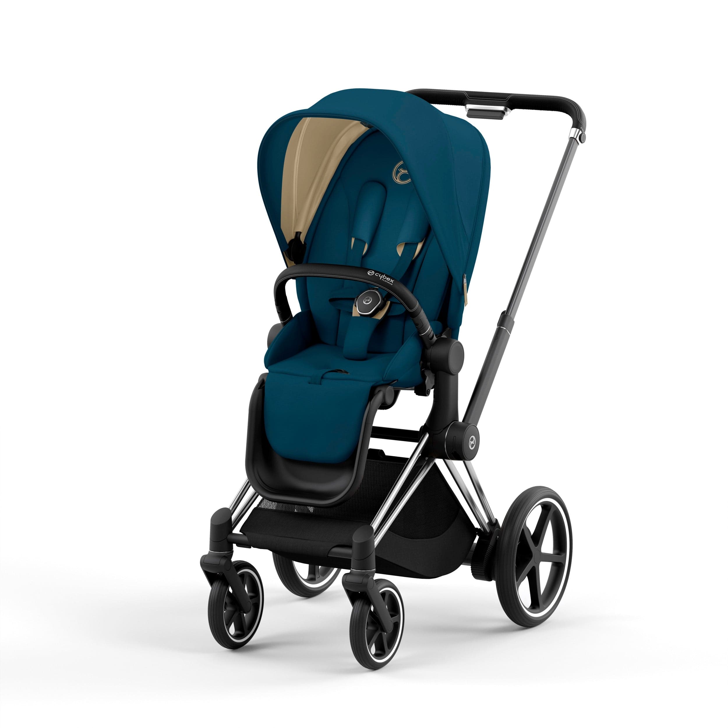 Cybex ePriam 2 Complete Stroller - Lightweight Chrome & Black Baby Stroller for Newborns to Toddlers | Perfect for City Walks, Shopping & Travel