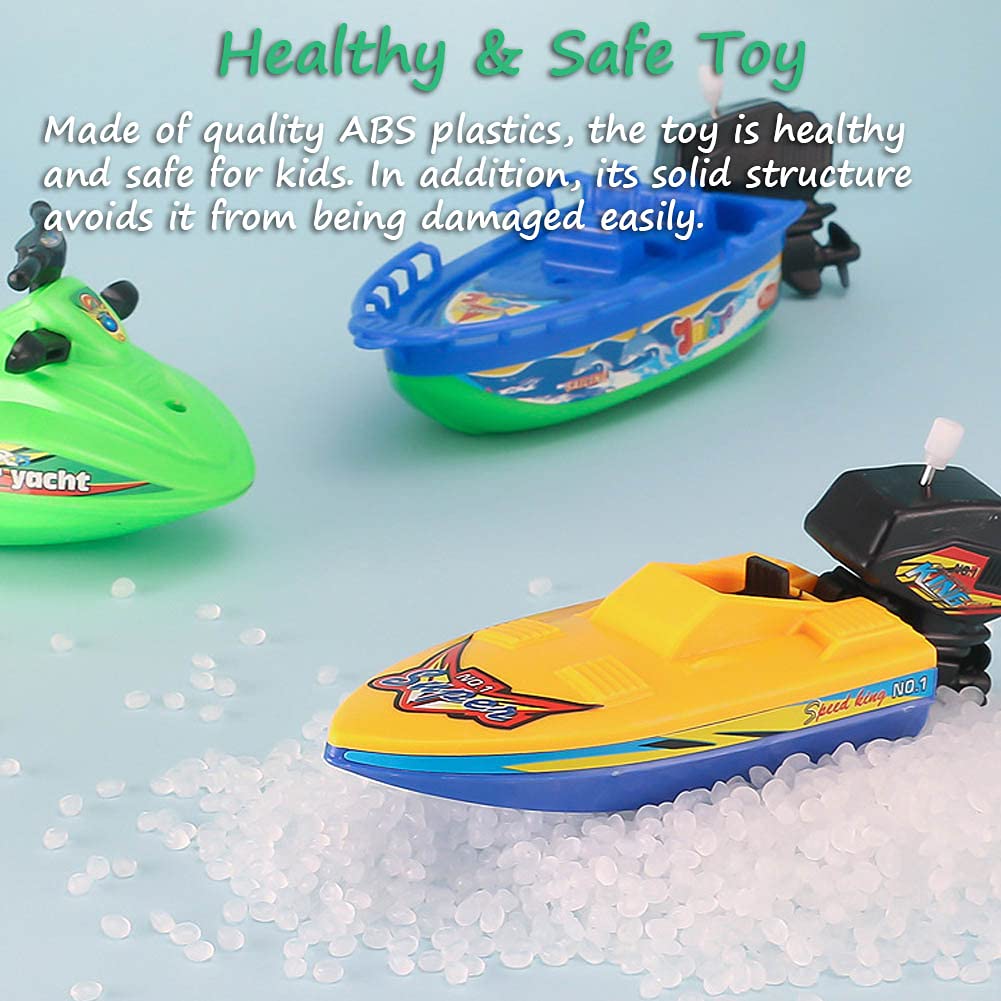 Wind-up Speed Boat Toy - Fast Clockwork Yacht, Bathtub & Pool Fun for Kids, Perfect Bath Time and Outdoor Water Play