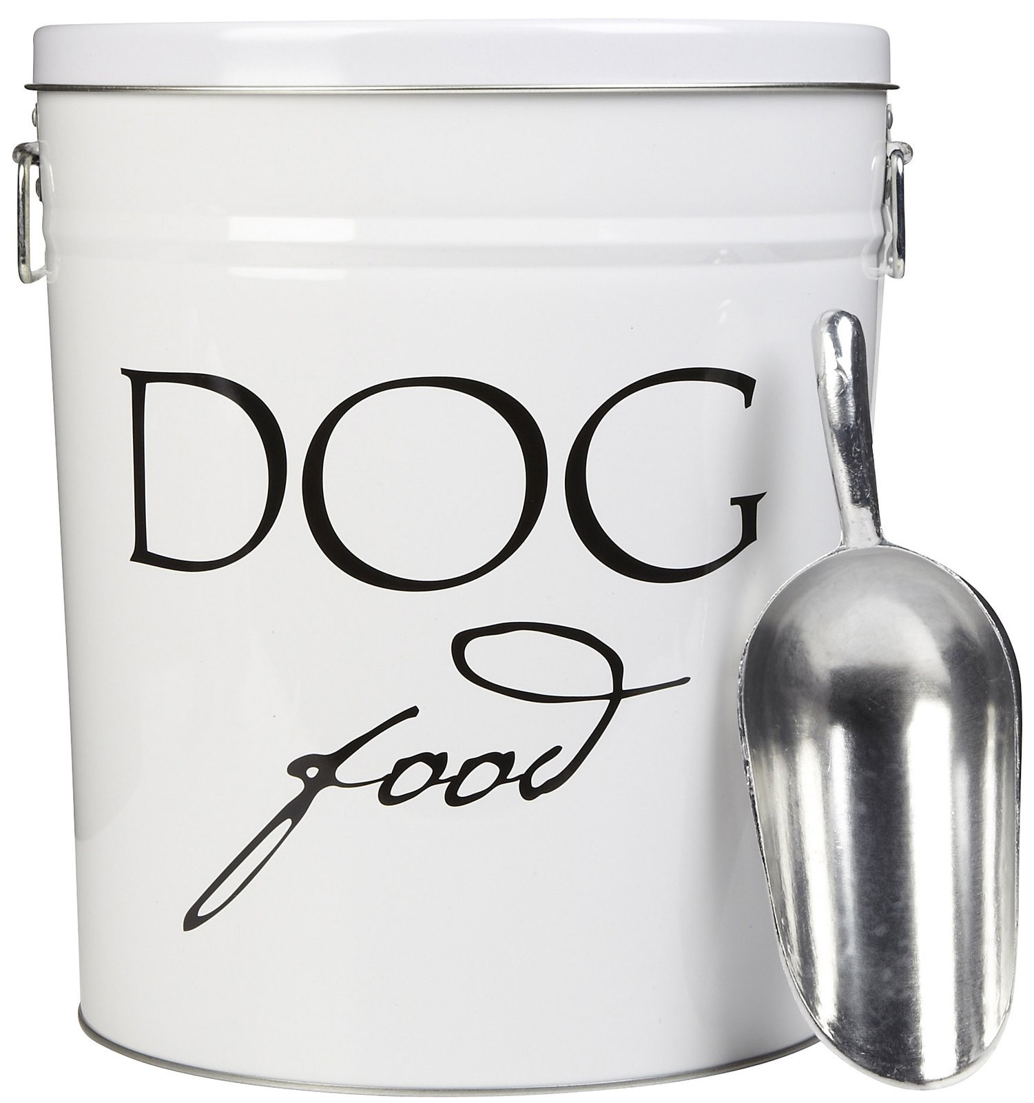 Harry Barker White Classic Dog Food Storage Canister - Medium 22 lbs Airtight Pet Food Container for Freshness | Perfect for Kitchen Pantry Organization & Bulk Dog Food Storage