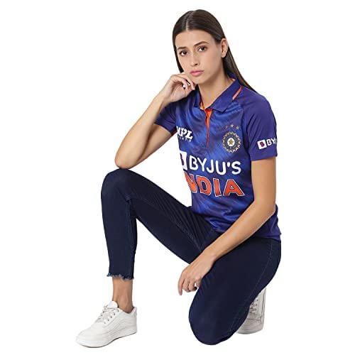 Official Team India Cricket Jersey for Women - Authentic Replica Fan Shirt - Perfect for Matches, Parties & Sports Events
