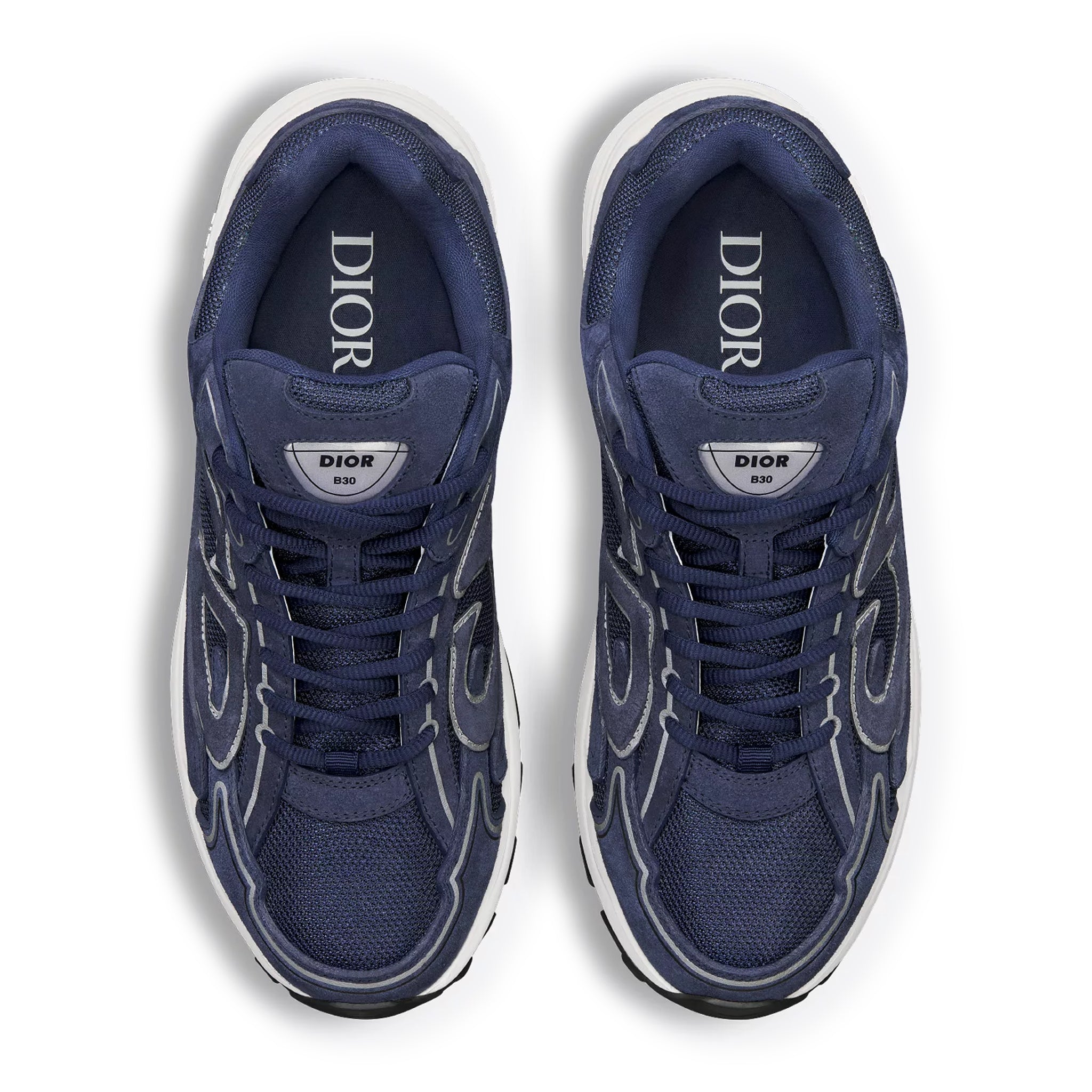 Dior B30 Countdown Sneakers - Navy Blue Mesh & Suede Men's Fashion Trainers for Casual Wear & Street Style