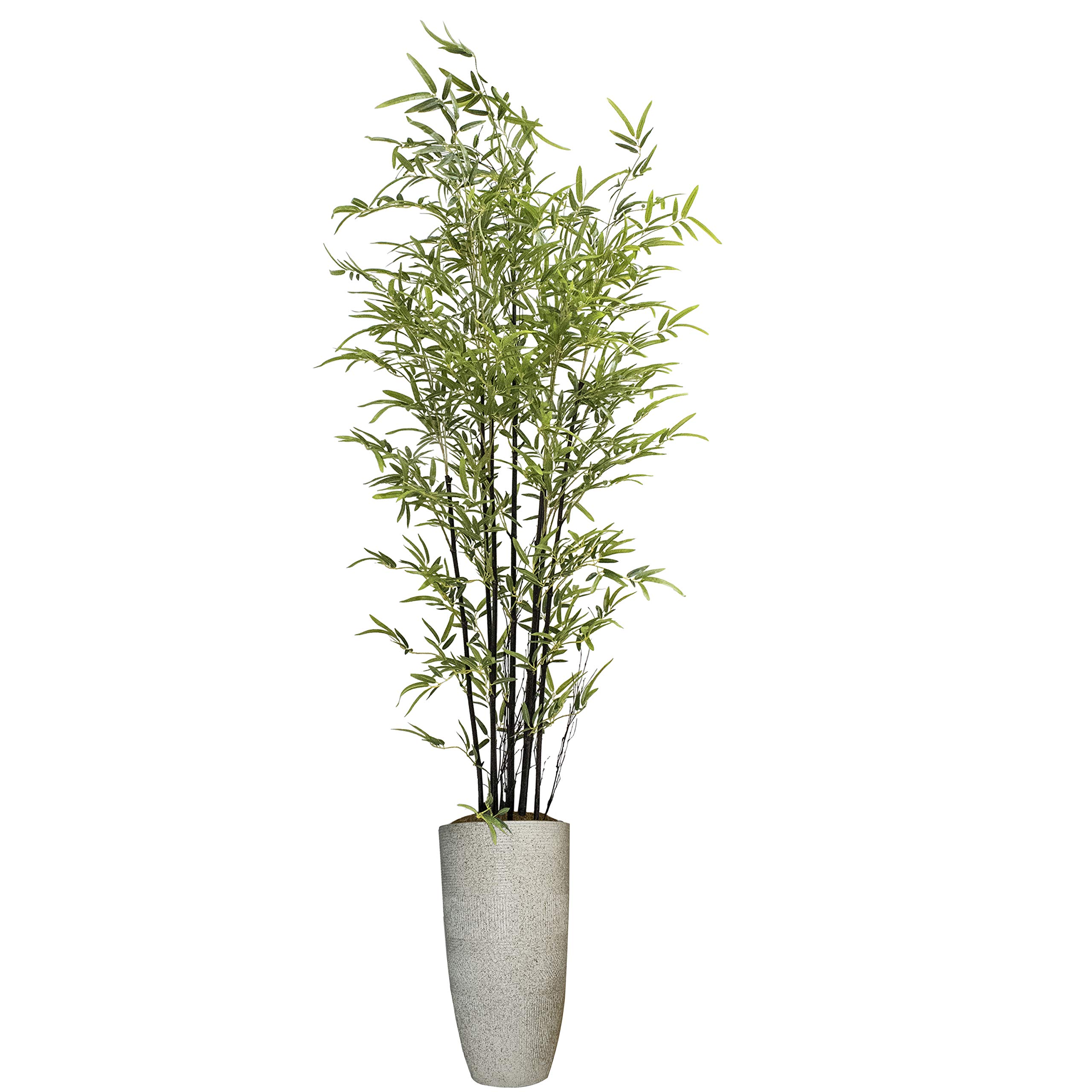 Vintage 7.17ft Tall Artificial Bamboo Tree with Fiberstone Planter - Real Touch Faux Plant for Home Office Decor, Living Room, Bedroom & Indoor Spaces