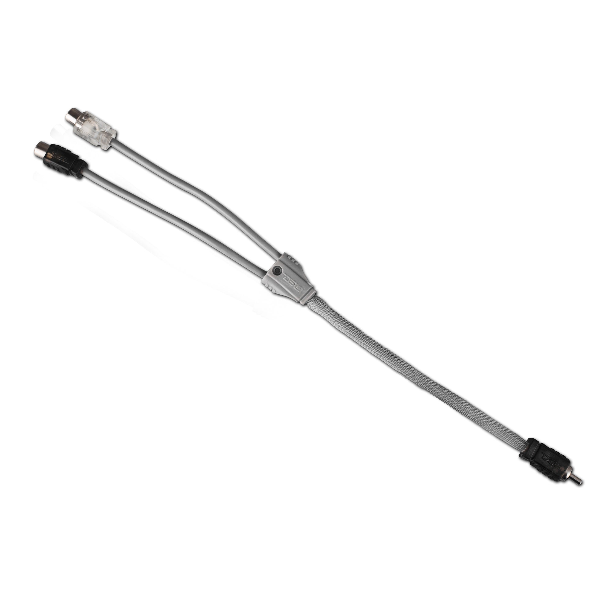 Premium RCA Y Splitter Cable - 100% Oxygen-Free Copper (OFC) - 1 Male to 2 Female Connectors - Silver Plated - High-Quality Audio Video Signal Splitter for Home Theater, DJ Equipment & Car Stereo Systems