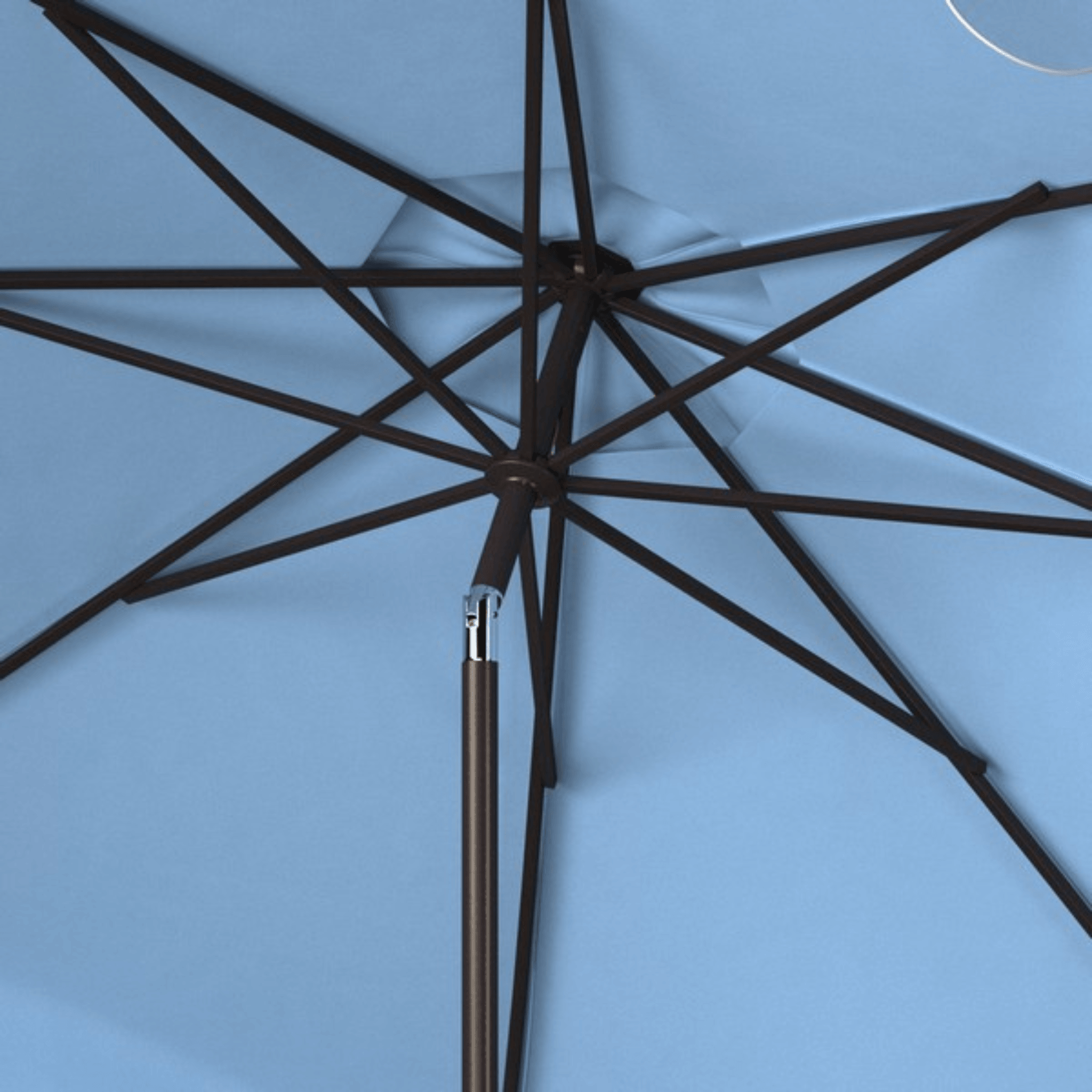 Baby Blue Scalloped Edge 9' Crank Outdoor Patio Umbrella - UV Protection & Tilt Function for Poolside, Backyard, and Beach Use