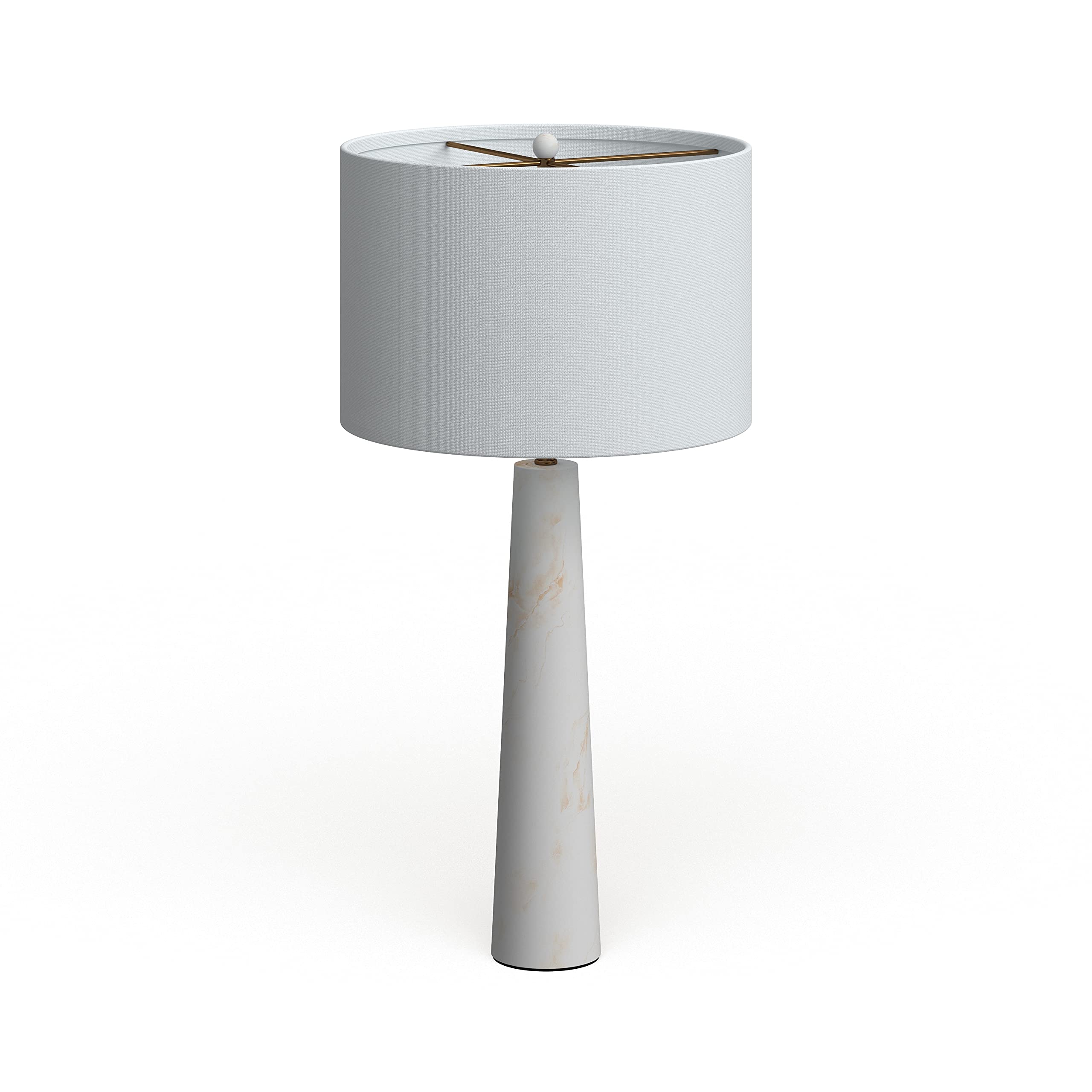 SAFAVIEH Delilah 30-inch Alabaster White Table Lamp with LED Bulb - Perfect for Bedroom, Living Room, Home Office & Nightstand Lighting