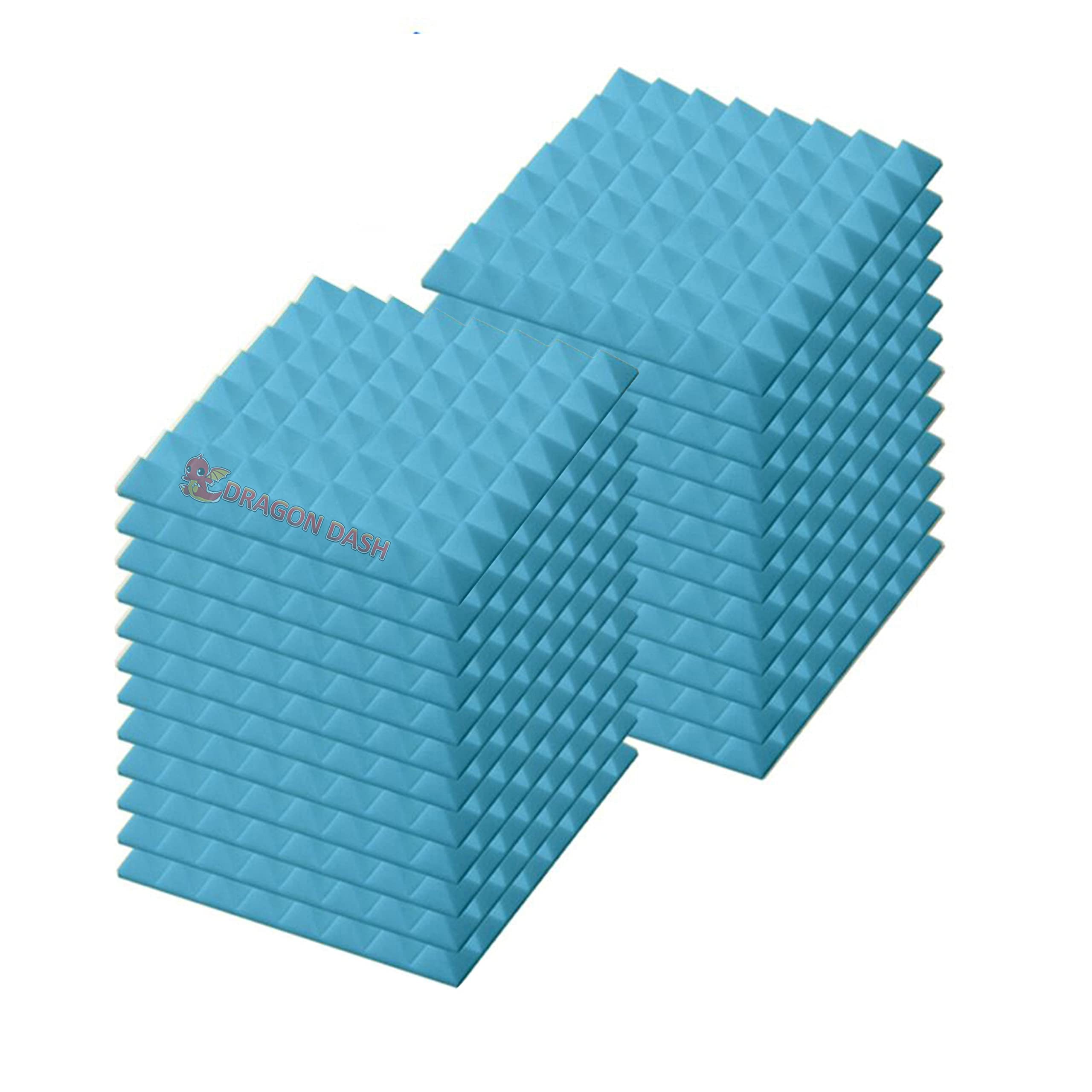 24 Pack Baby Blue Acoustic Foam Panels 19.6