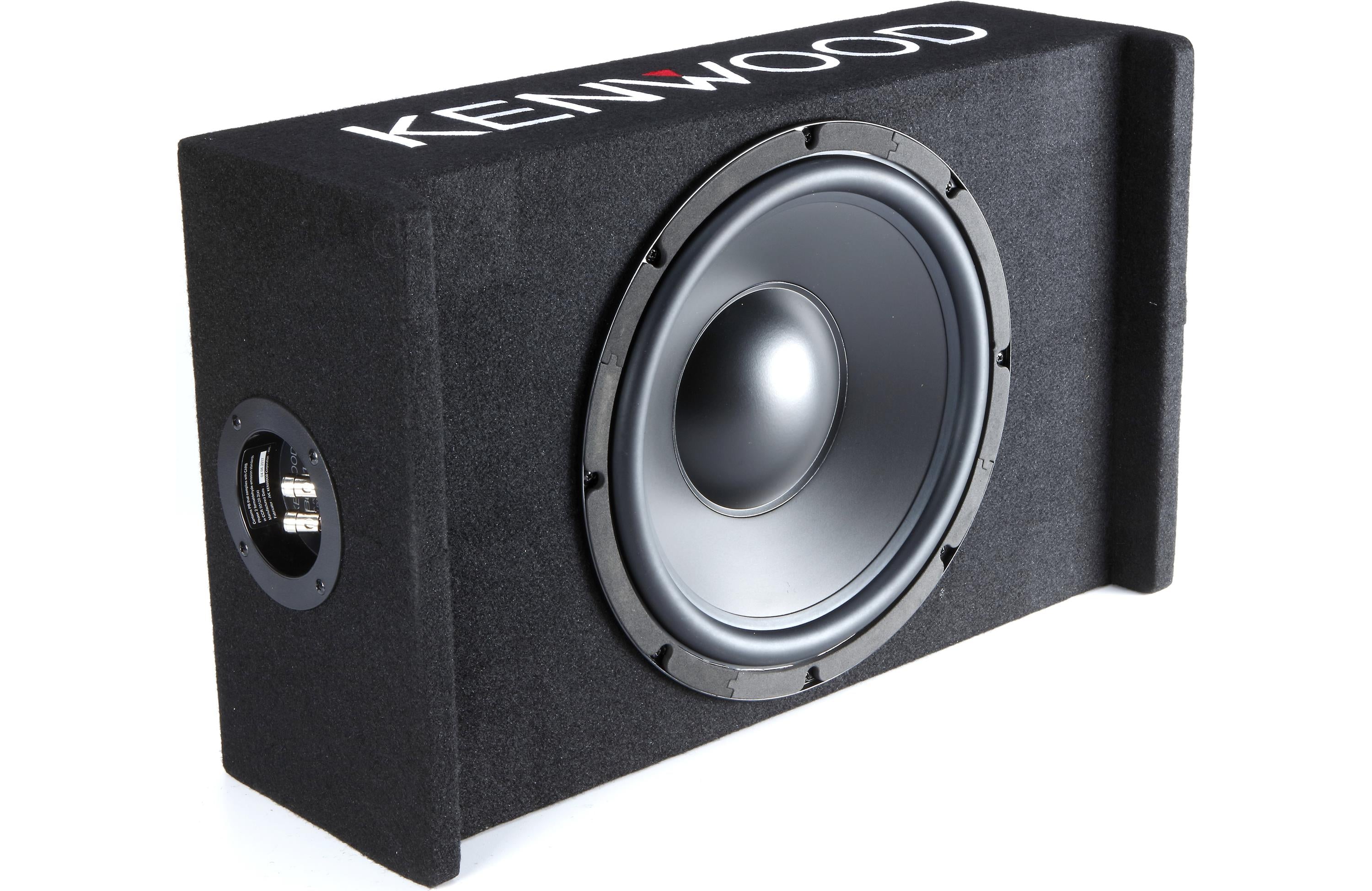 Kenwood P W121B 12-Inch Sealed Subwoofer Enclosure Box with KAC 5207 Amplifier Package - Premium Car Audio System for Deep Bass & Enhanced Sound Quality | Perfect for Trucks, SUVs & Custom Car Stereo Setups