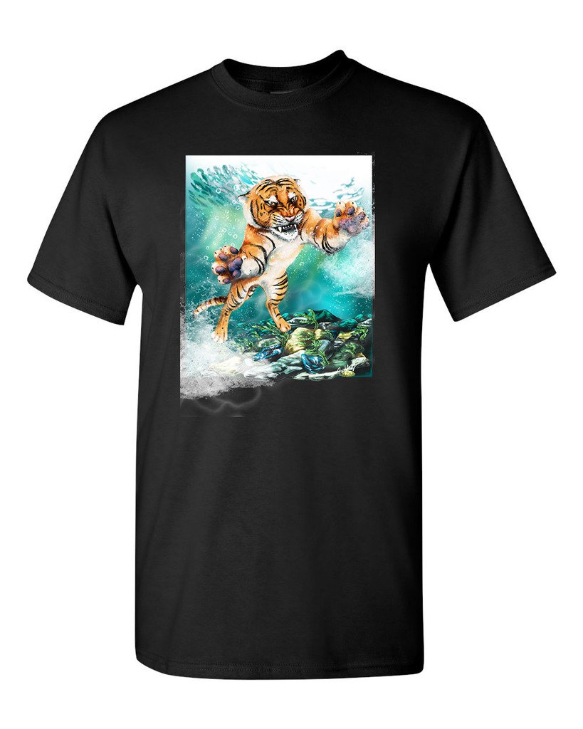 Tanya Ramsey Wild Tiger Animal Art Print Adult T-Shirt - Stylish Graphic Tee for Men & Women - Perfect for Casual Wear, Art Lovers & Wildlife Enthusiasts