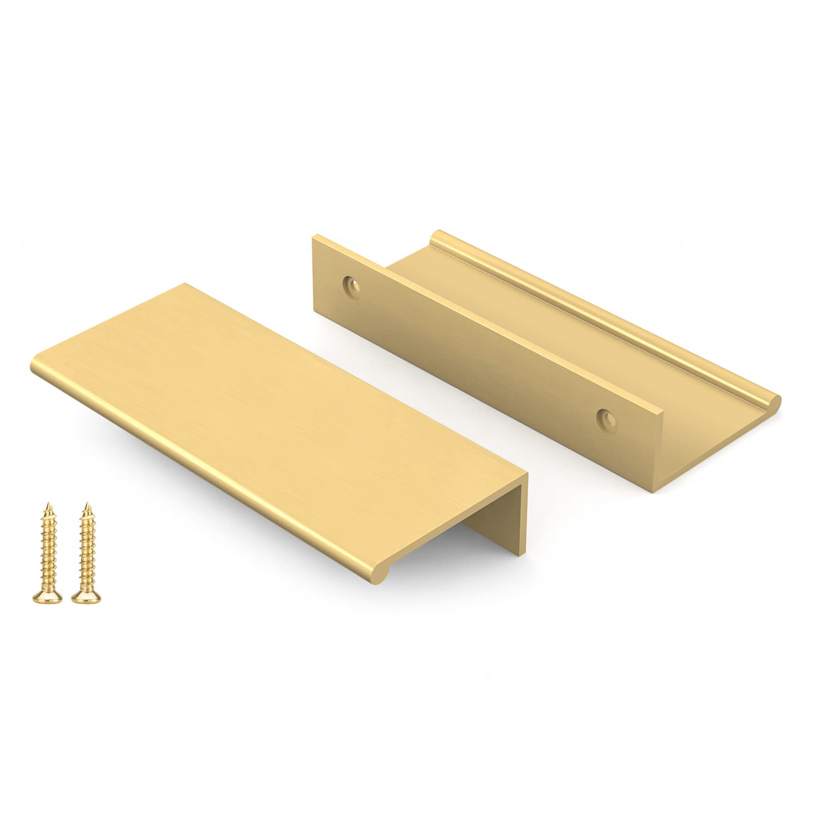 Peaha 10 Pack Brushed Brass Cabinet Pulls - 3 Inch Center to Center Gold Drawer Handles for Kitchen Cabinets, Dressers & Furniture (76mm, LS7030BB76) - Perfect for Home Renovation & DIY Projects