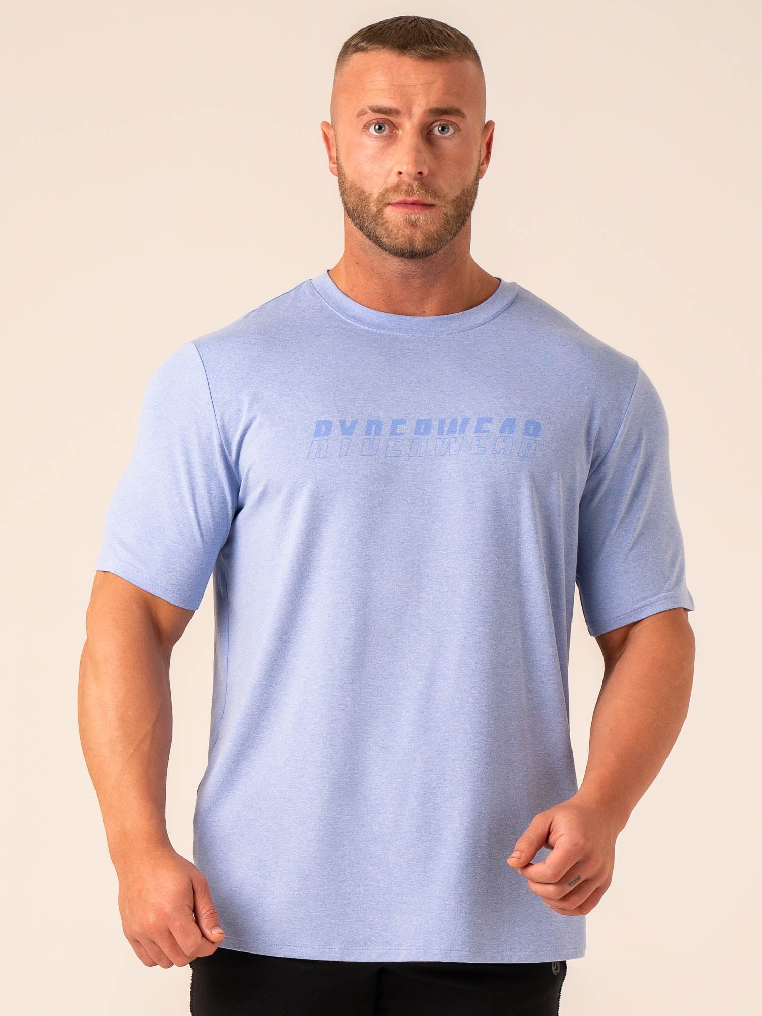 Premium Soft Tech T-Shirt for Men - Comfortable Blue Marl Cotton Tee for Casual Wear, Gym & Everyday Outfits
