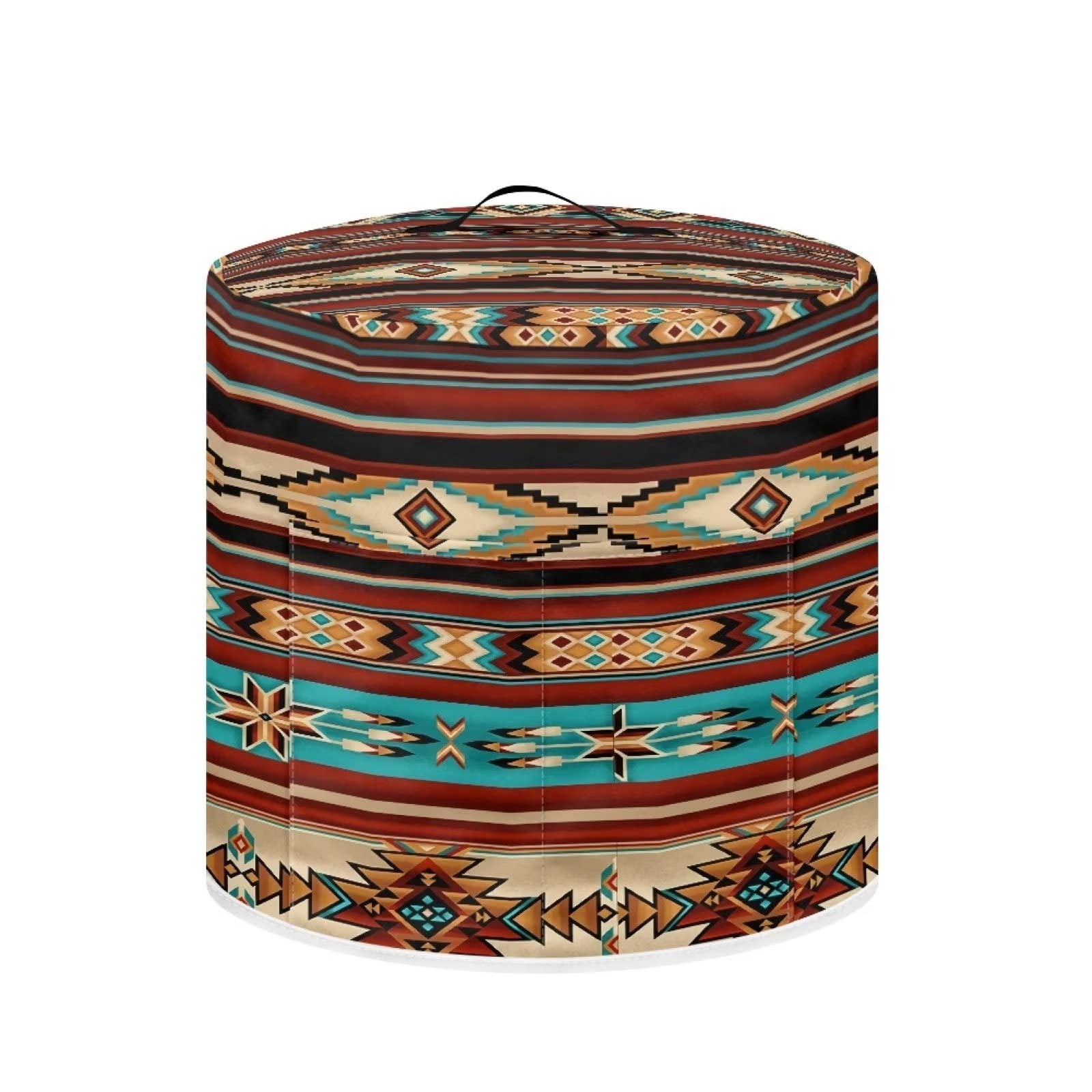 Gomyblomy Aztec Round Pressure Cooker Cover - Southwest Style Air Fryer Dust Protector with Pockets & Handles | Lightweight Kitchen Appliance Cover for Instant Pot, Crockpot, Slow Cooker | Perfect for Home, RV & Camping Use