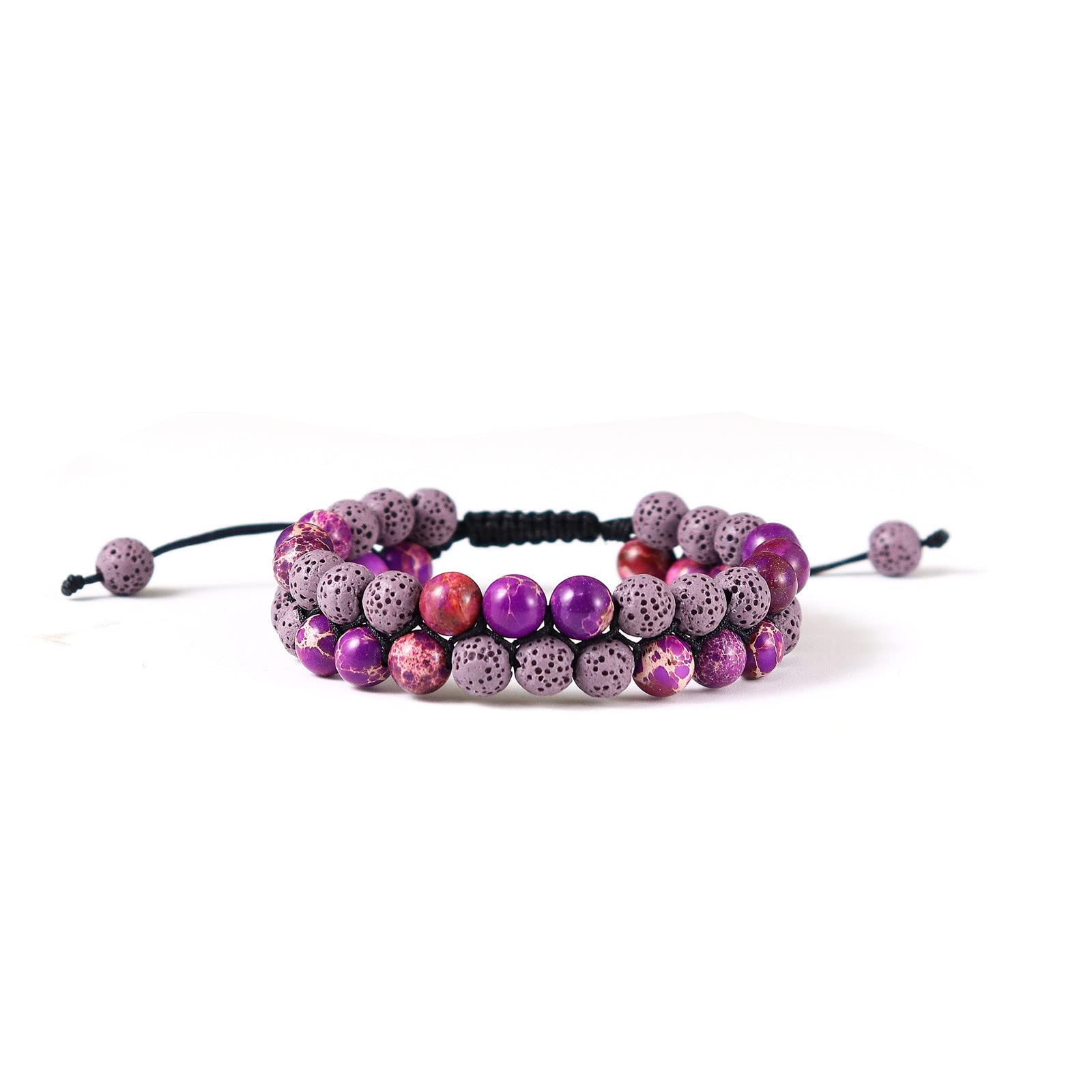 Handmade Layered Tiger Eye 7 Chakra Beaded Bracelet with Lava Rock & Essential Oil Diffuser - Adjustable Braided Rope Meditation Jewelry for Men & Women | Yoga, Spiritual Healing & Stress Relief Accessory