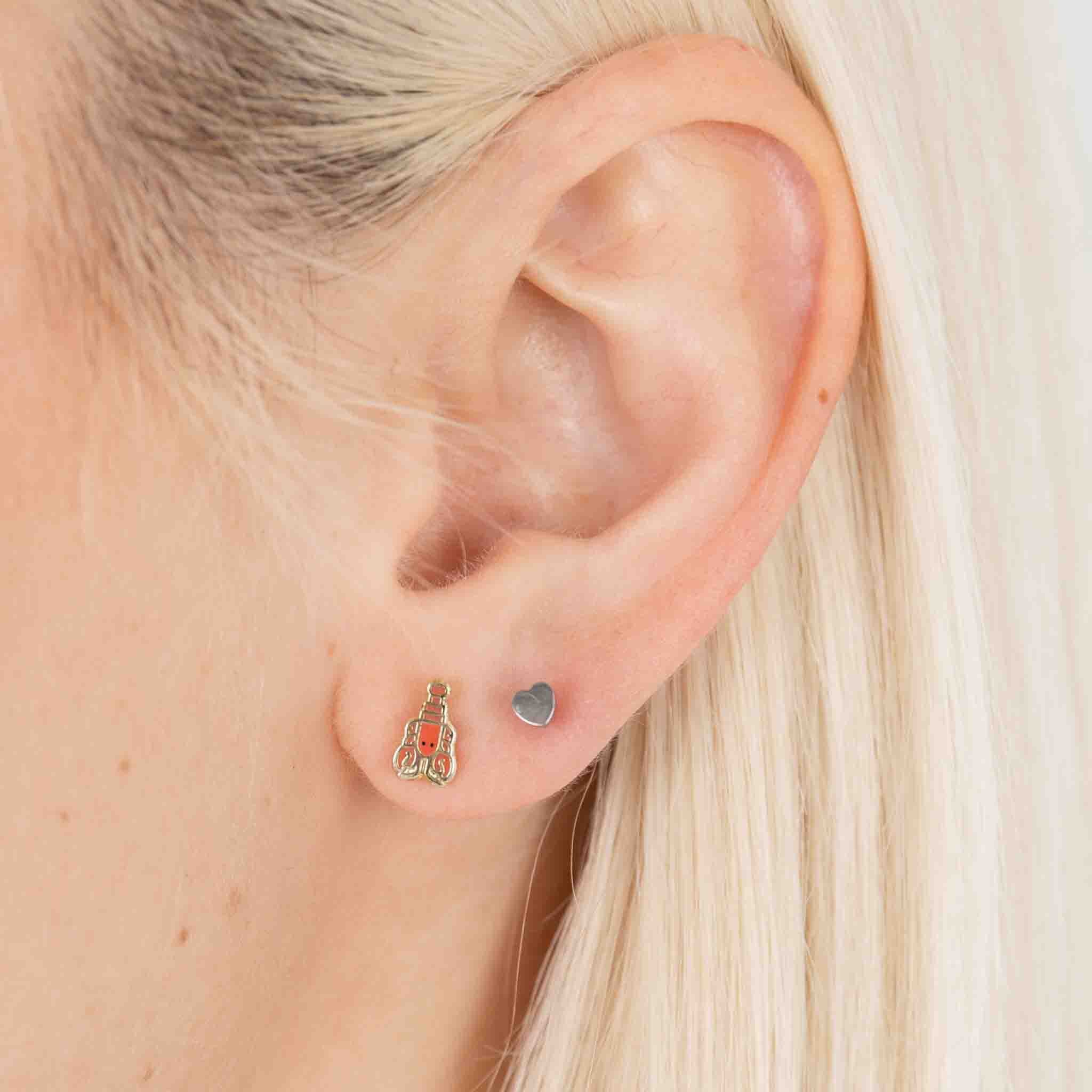 Lobster Stud Earrings for Women - Sterling Silver Hypoallergenic Pierced Earrings - Perfect for Casual Wear, Date Nights & Gifts