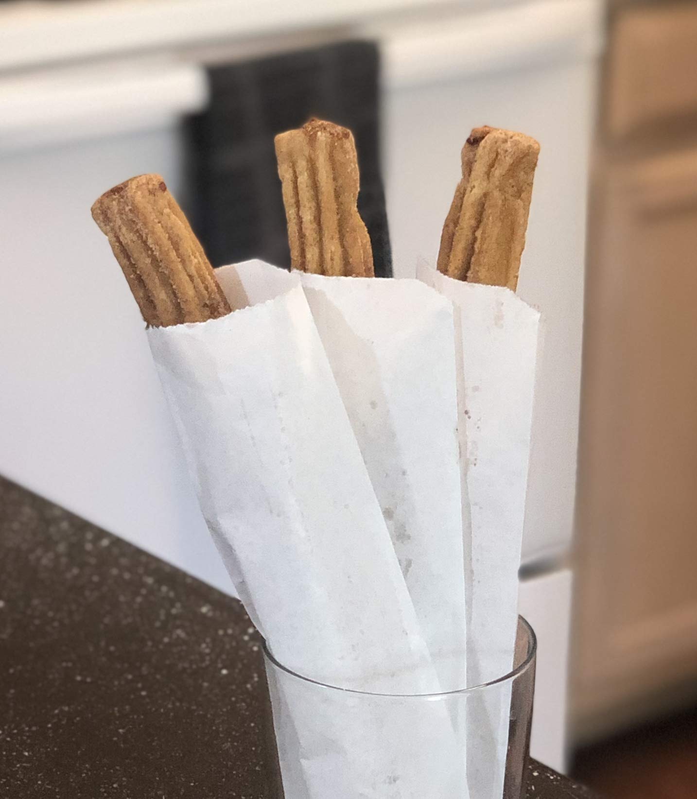Premium Kraft Churro Bags with Sealing Stickers - 125 Pack for Pretzel Rods, Bakery Treats & Silverware | Includes Labeling Stickers | Made in USA | Perfect for Party Favors, Wedding Treats & Small Business Packaging