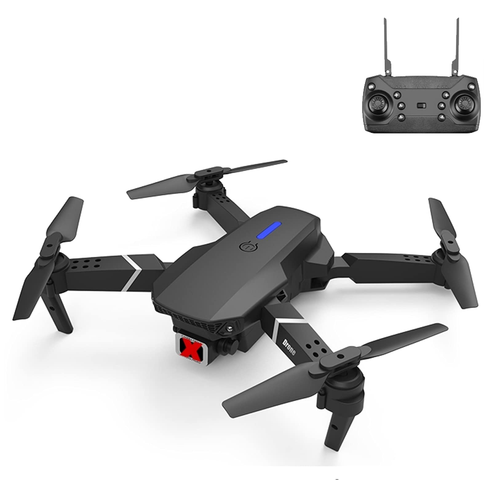 Pro Standard HD Mini Foldable RC Drone with 3-Sided Obstacle Avoidance - Easy to Use Remote Control Quadcopter for Aerial Photography (Black) | Perfect for Outdoor Adventures, Travel Vlogging & Family Fun