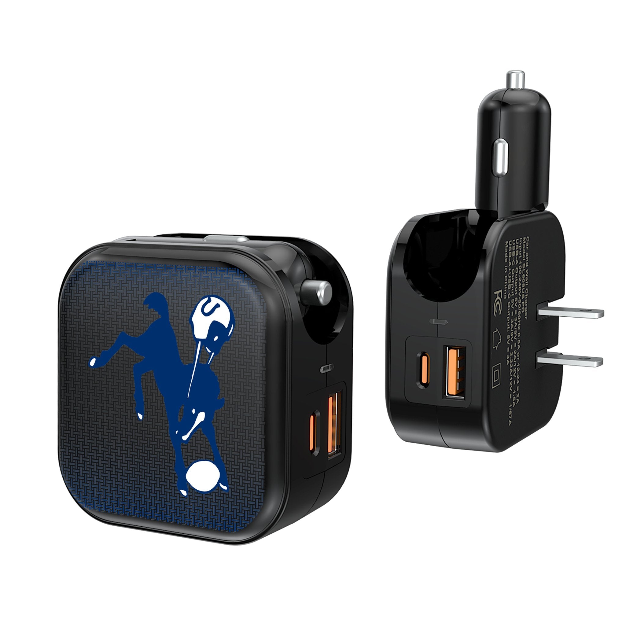 Baltimore Colts 1946 Historic Collection Linen 2-in-1 USB A/C Fast Charger - Perfect for Home, Office & Travel Charging Needs