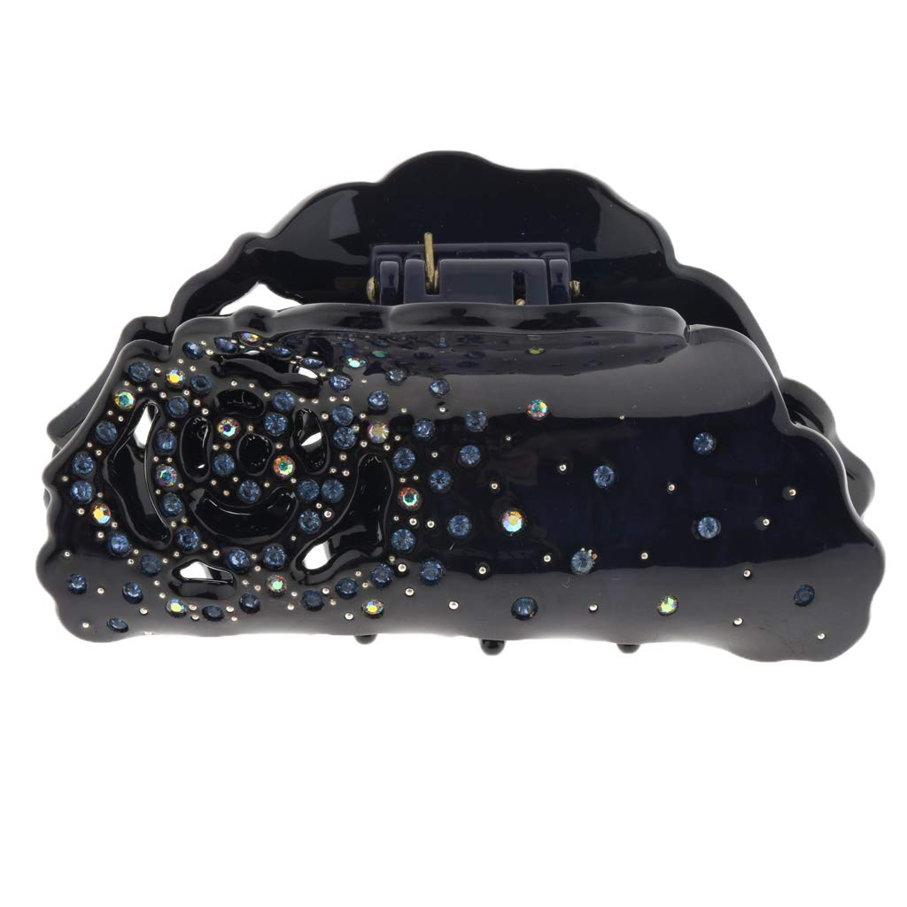 LOSA Women's Rhinestone Hair Claw Clip - Non-Slip Hair Clamp for Women & Girls - Elegant Blue Hair Accessory for Parties, Weddings & Everyday Styling