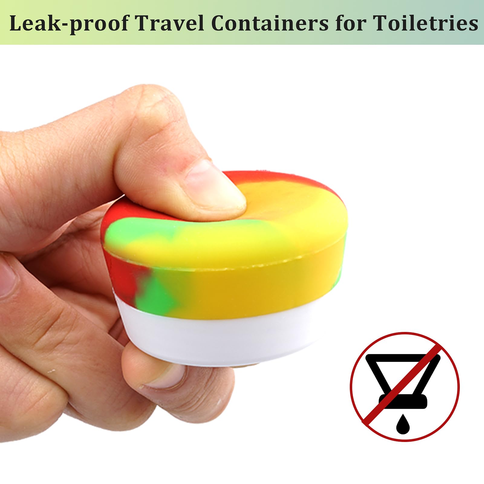 TSA Approved 4-Pack 20ml/0.7oz Silicone Travel Containers - Leakproof Refillable Cosmetic Jars for Creams, Lotions & Makeup | Perfect for Toiletries, Skincare & Airplane Carry-Ons