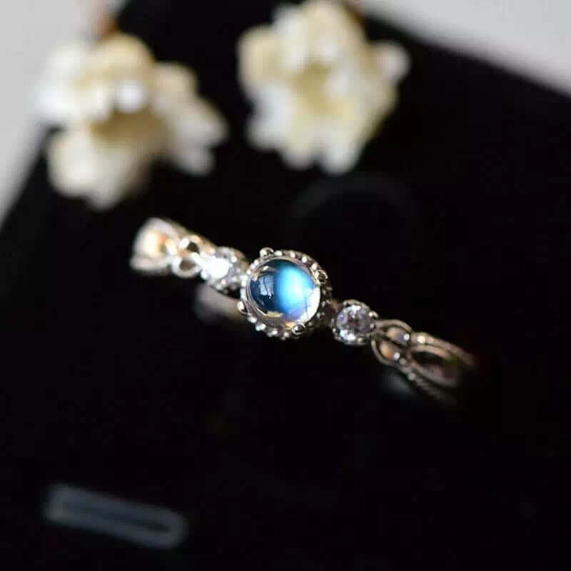 18K Gold Sterling Silver Moonstone Gemstone Ring for Women – Elegant Handmade Jewelry for Engagement, Wedding & Special Occasions | FME R242