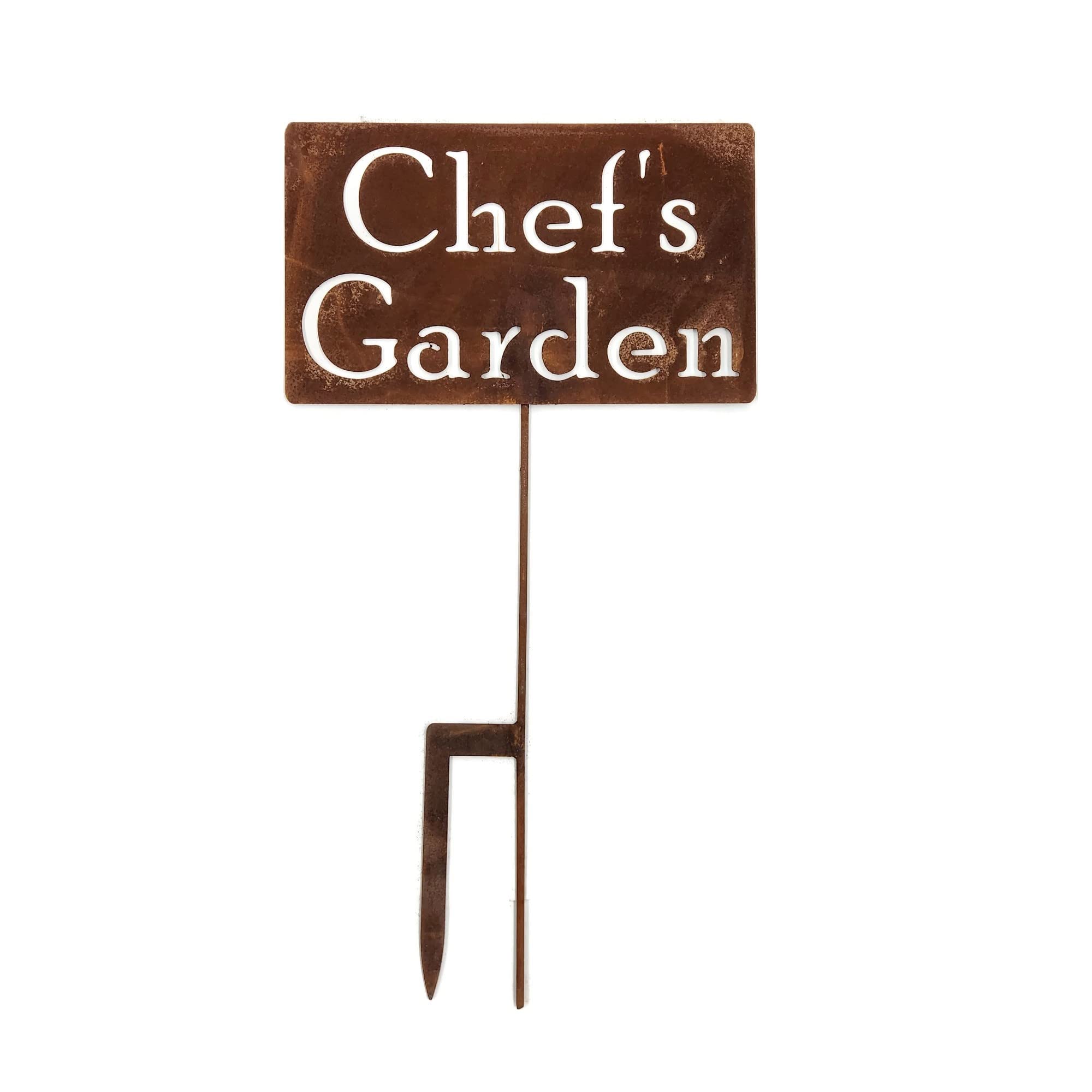Funny Chef Garden Stake - 20 to 33 Inches Tall Decorative Outdoor Metal Art (Large 28
