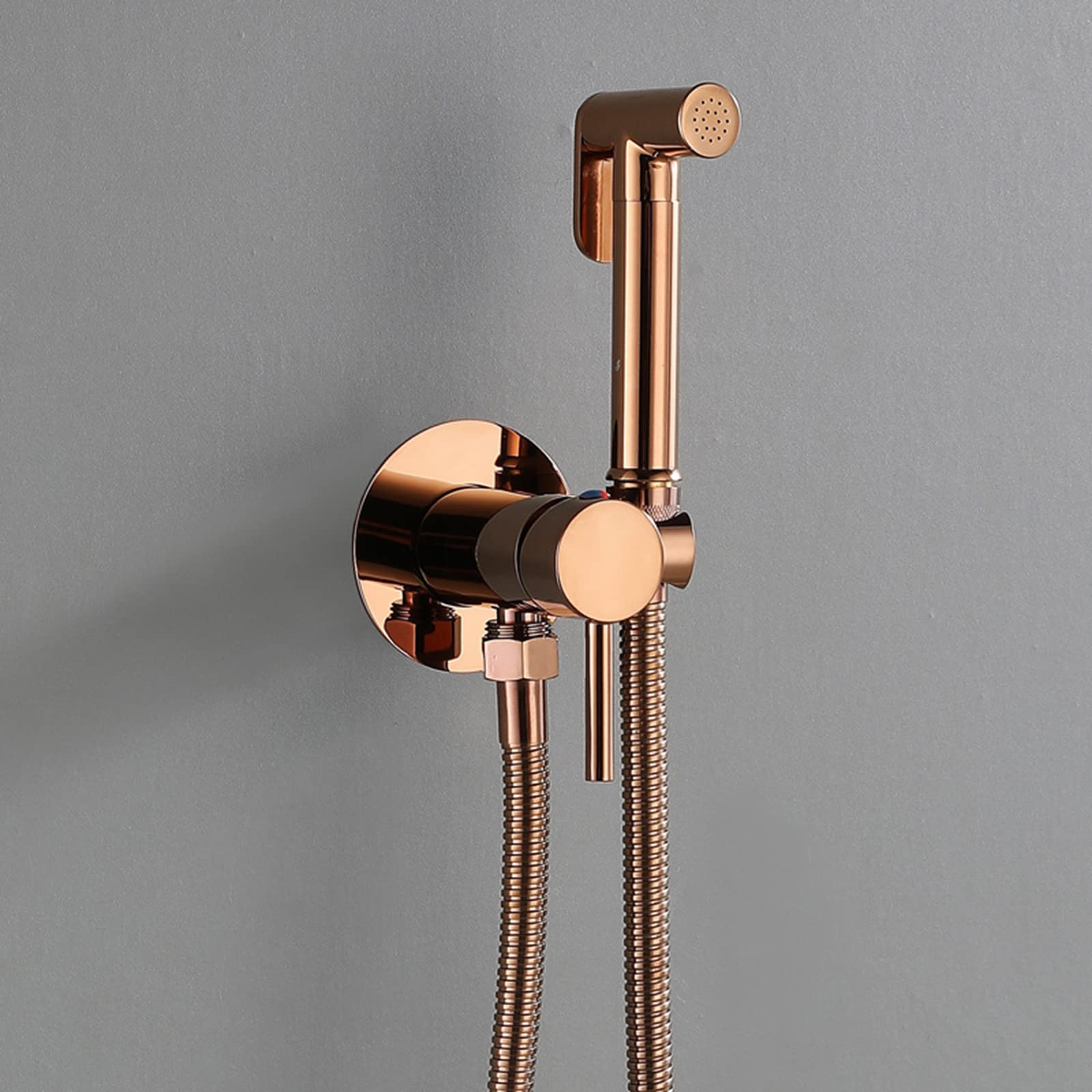 Portable Handheld Bidet Sprayer for Toilet - Single Hole Hot & Cold Water Rustproof Shower Head - Personal Hygiene & Cleaning - Easy Install (Black/Rose Gold) - Perfect for Bathroom, Travel & RVs