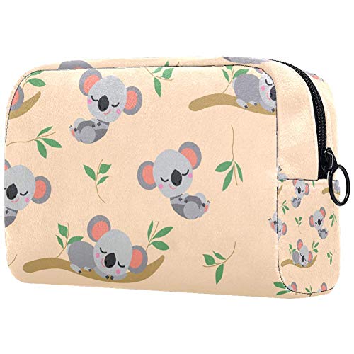 Cute Koala Bear Sleeping on Branch Makeup Bag - Waterproof Cosmetic Pouch for Women, Travel Toiletry Organizer | Perfect for Skincare, Makeup Storage & On-the-Go Essentials