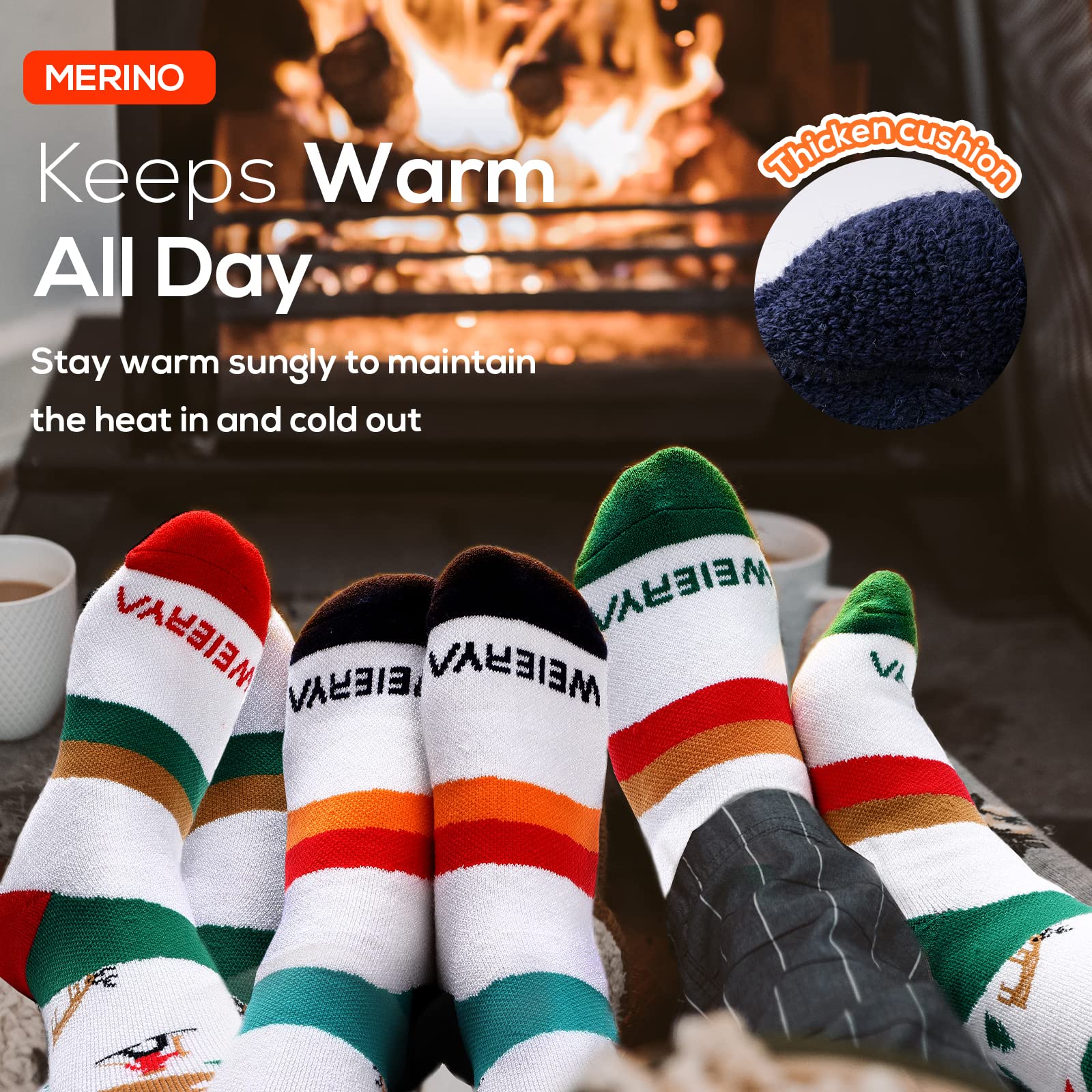 Kids Ski Socks - Premium Merino Wool Winter Socks for Boys & Girls - Warm Knee-High Snow Socks for Skiing, Snowboarding & Cold Weather (1/3 Pairs)