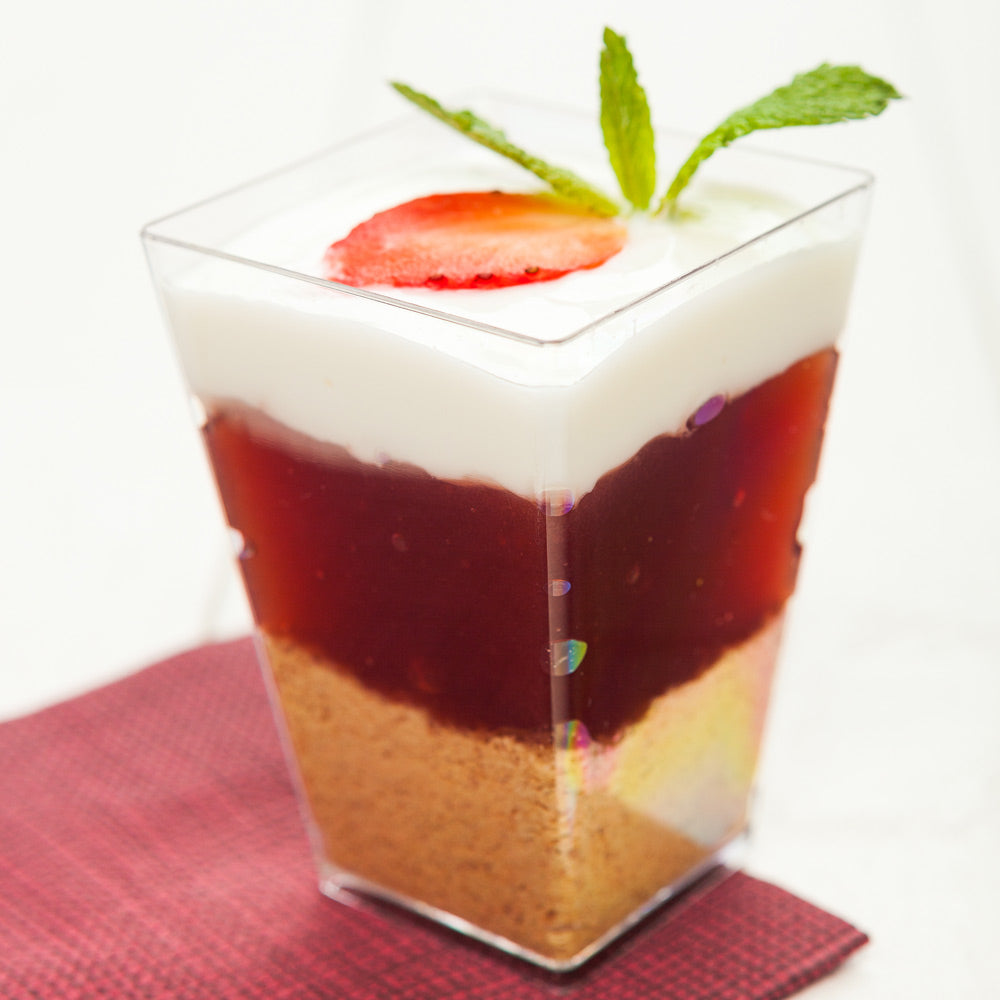 4 oz Square Clear Plastic Tall Medium Kova Cups - 2