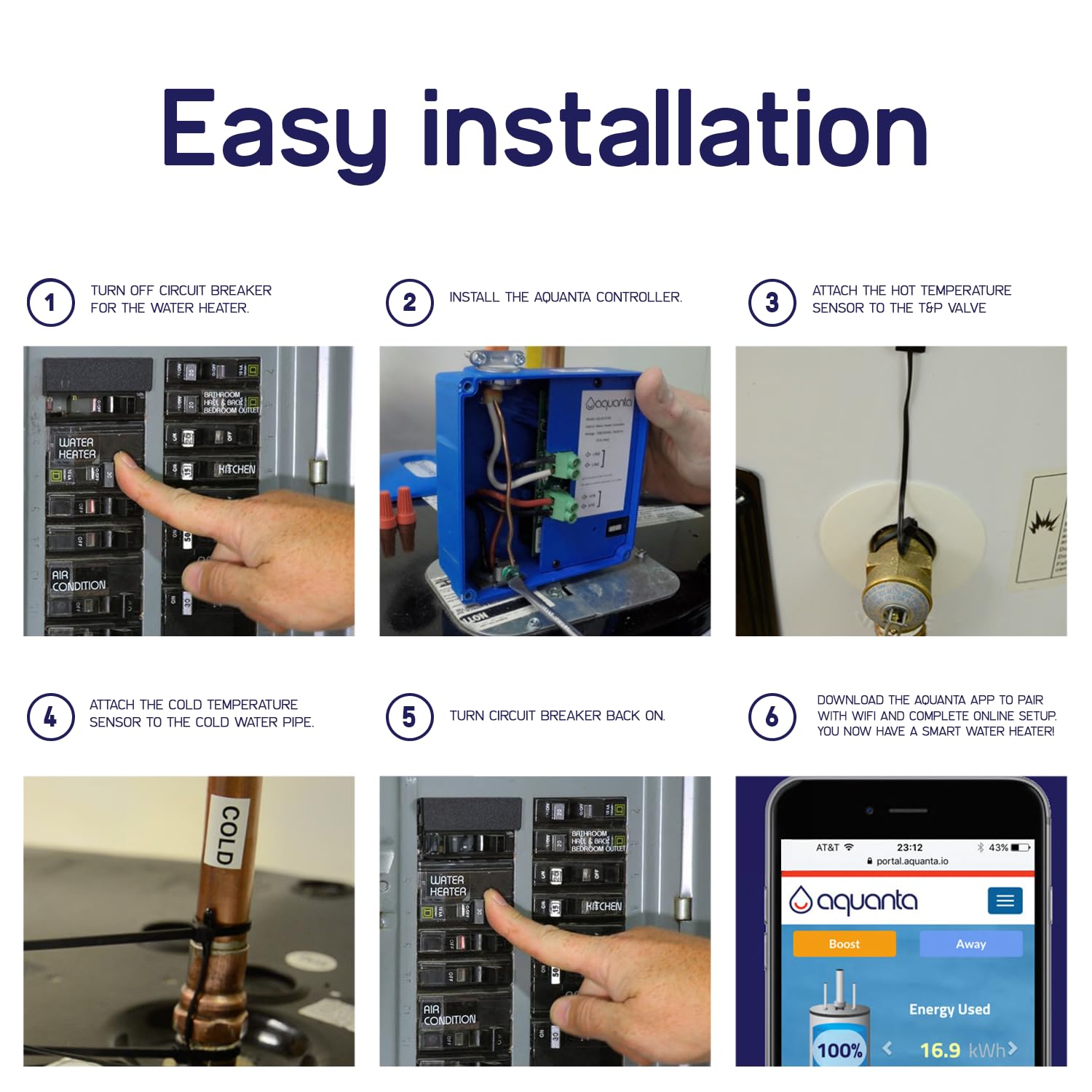 Smart Water Heater Timer for Electric Heaters - Alexa Compatible, Easy DIY Installation in Minutes - Save Energy & Optimize Hot Water Usage for Homes, Apartments & RVs